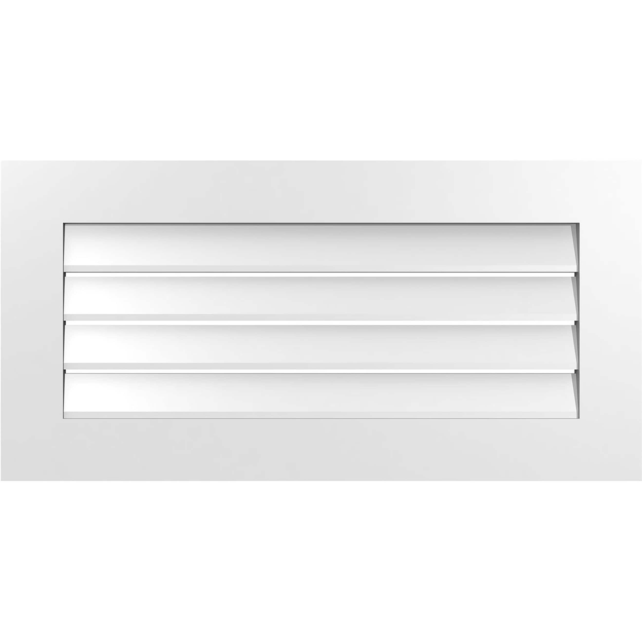 Ekena Millwork GVPVE36X1801SF 36-Inches x 18-Inches Off-white Rectangle PVC Gable Louver Vent