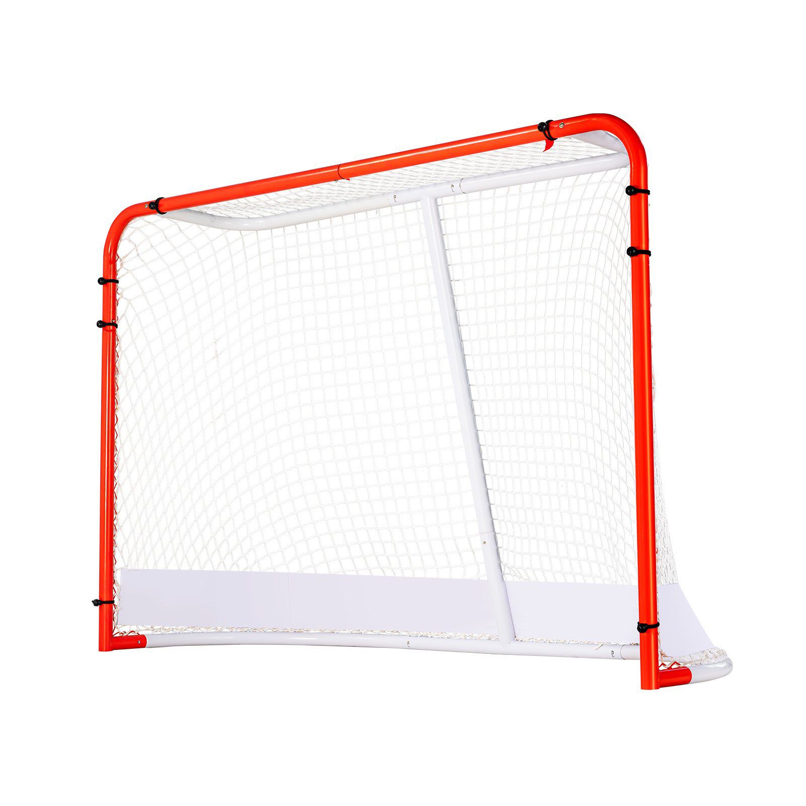 Slickblue Hockey Goal Net with Steel Frame Nylon Mesh Back Support Brace and Portable Design for Indoor or Outdoor Practice