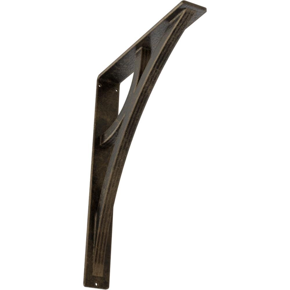 Ekena Millwork BKTM02X12X15TGLAPG Galveston 12-in x 2-in x 15-in Antique gold Wrought iron Countertop support bracket