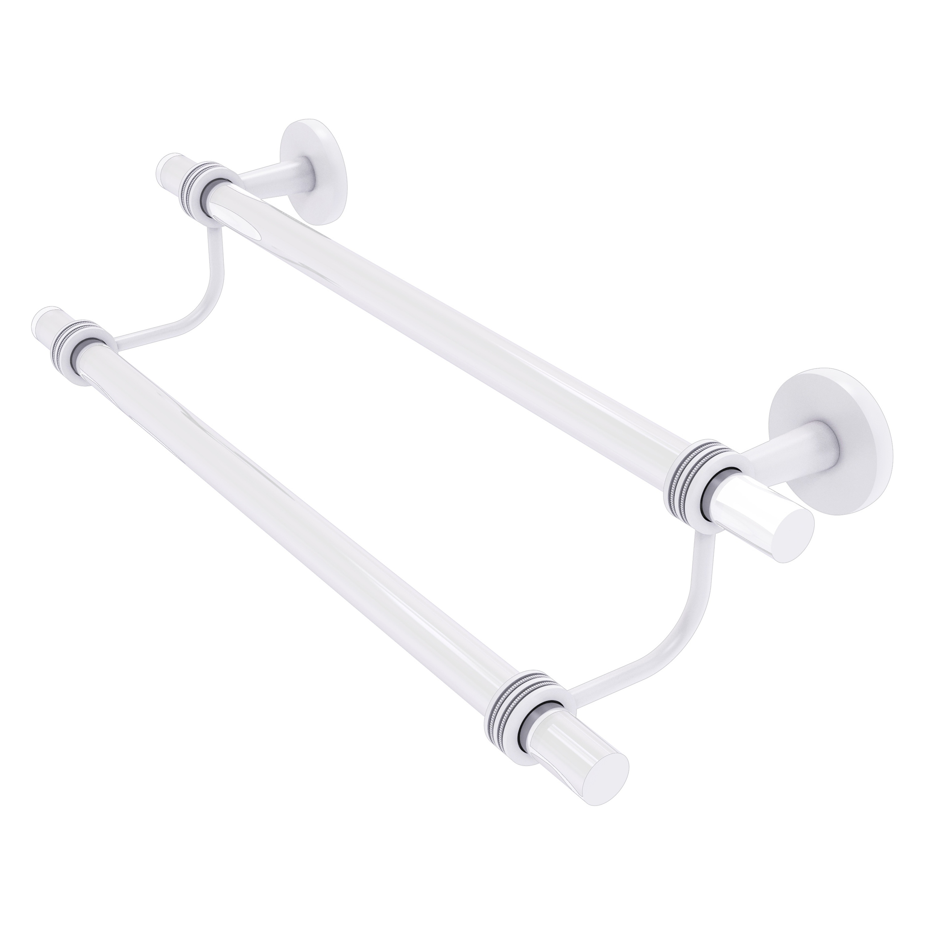 Allied Brass CV-72D-24-WHM Clearview 24-in double Matte White Wall mount Double Towel Bar