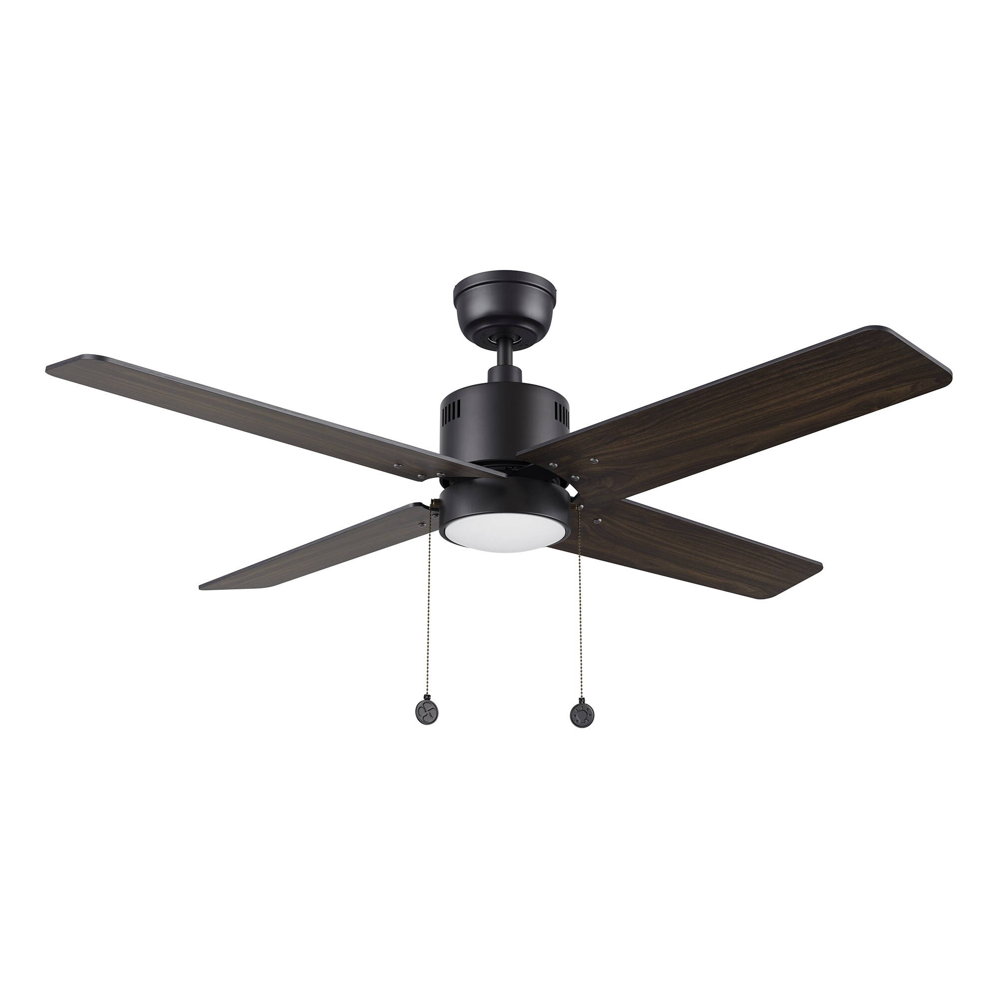 CARRO USA LCFP524E5-L21-B5-1 Rowan 52-in Integrated LED Black with Walnut Blades Ceiling Fan Light Kit Compatible ( 4 -Blade )