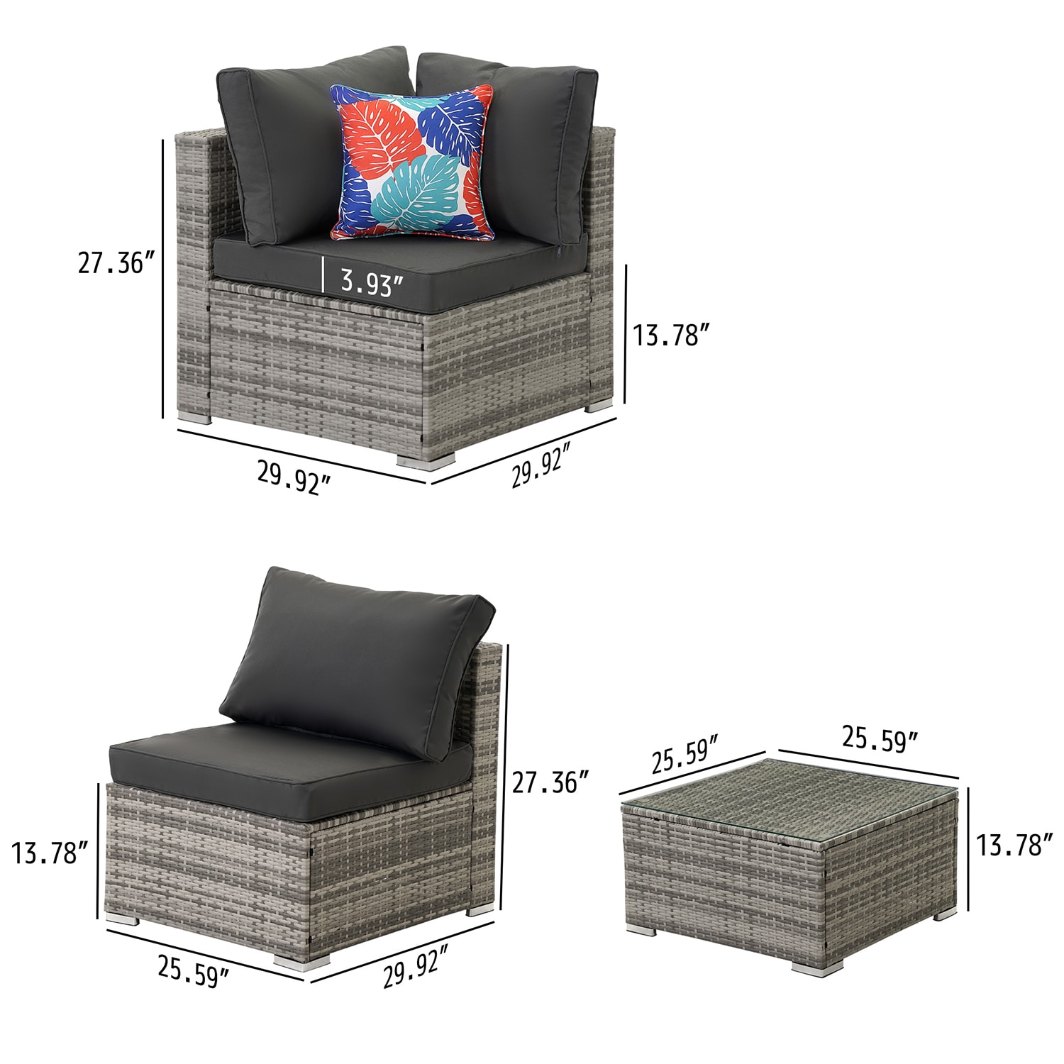 Mondawe OR-SH-100AAE-TM Patio-Conversation-Sets - View #8