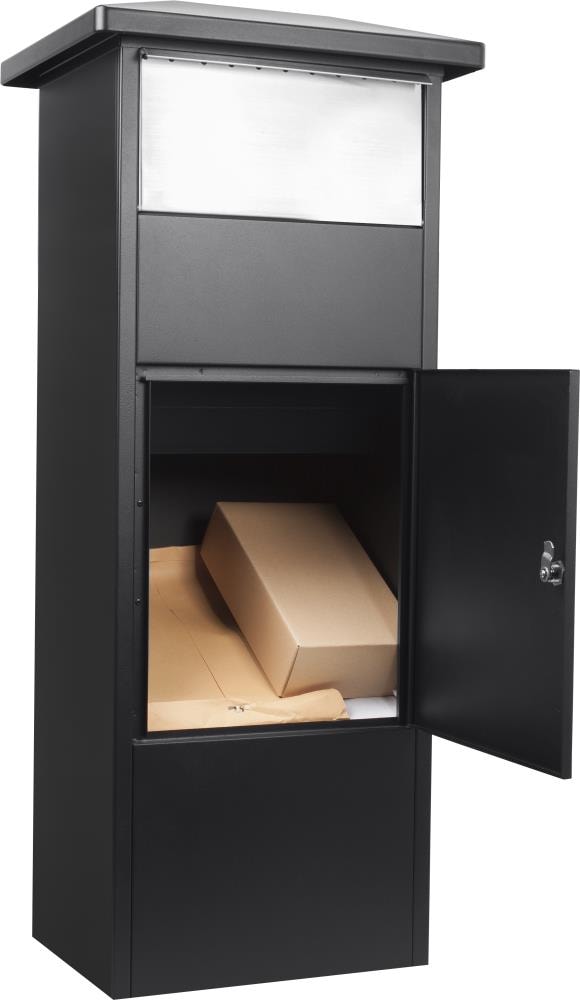 Winbest Steel Freestanding Floor Lockable Large Drop Slot Mail Box with Parcel Compartment Brown 