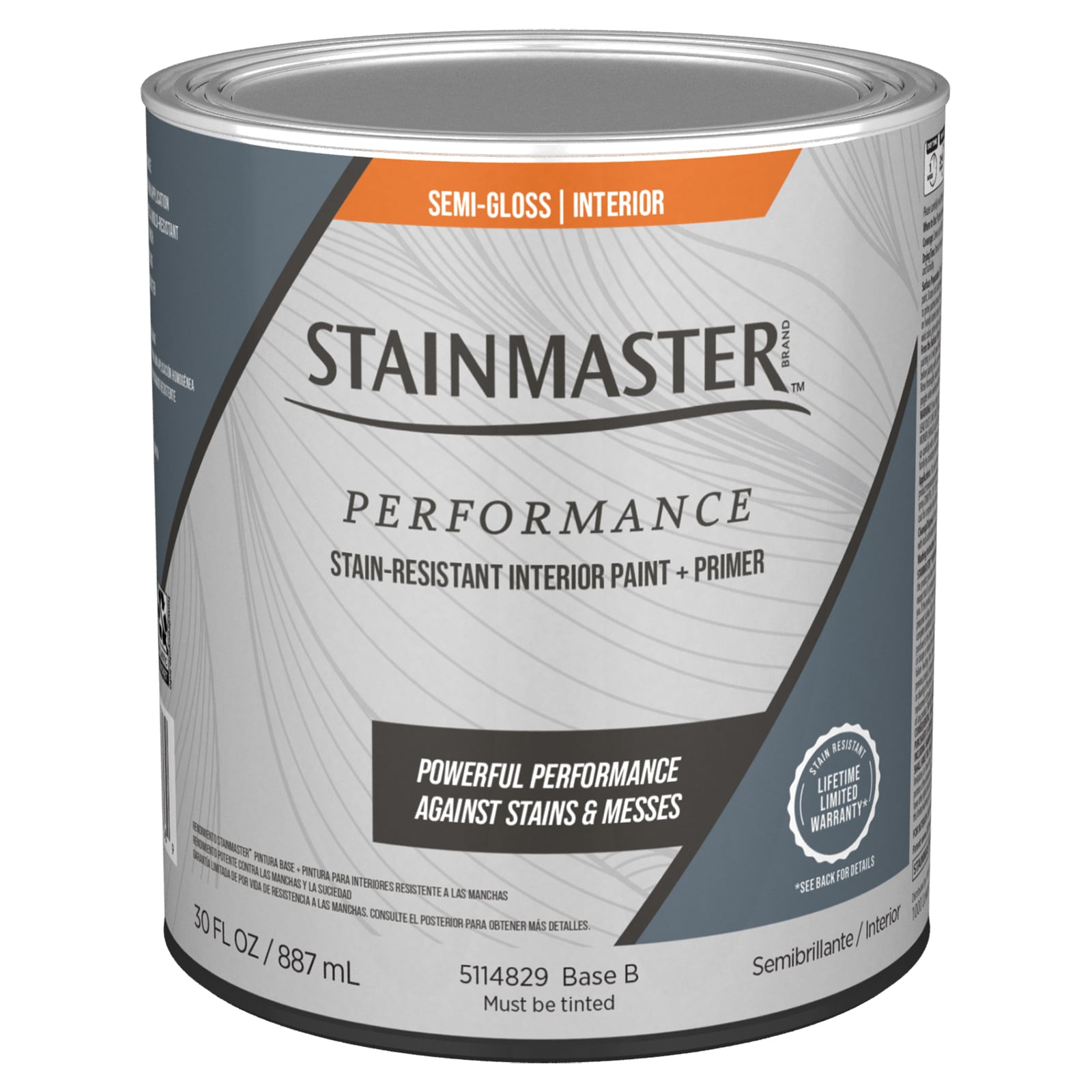 STAINMASTER SM5114829-14 Performance Semi-gloss Base Tintable Acrylic Interior Paint Paint + Primer ( 1-quart )