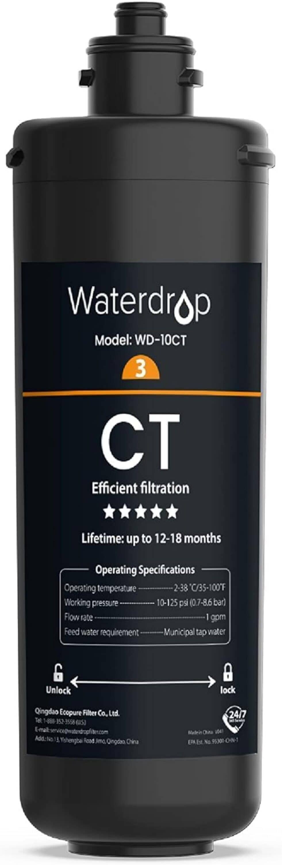 Waterdrop B-WD-10CT Under Sink Water Filter Ultra filtration/Carbon block Under sink Replacement Filter