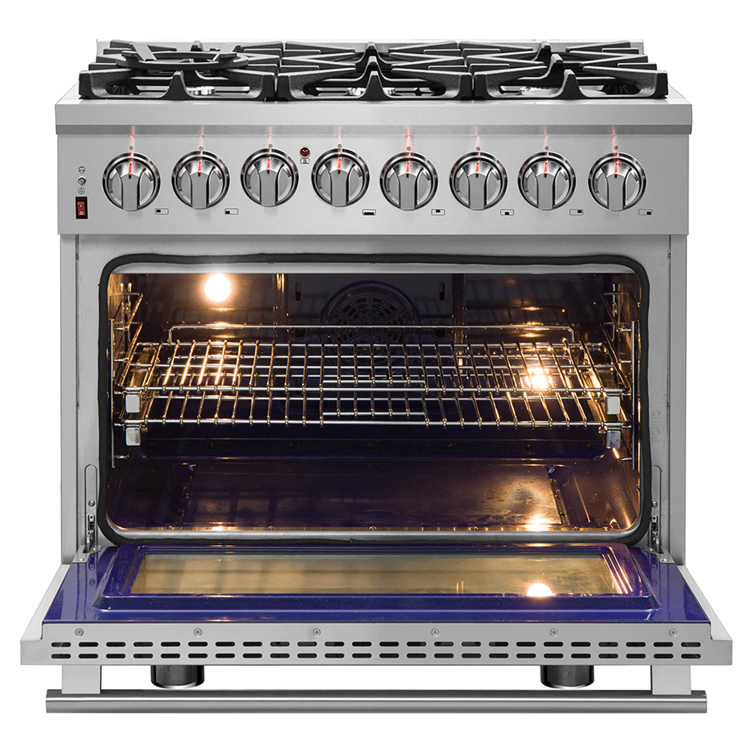 Massimo 36-inch Stainless Steel Dual Fuel Range with Griddle