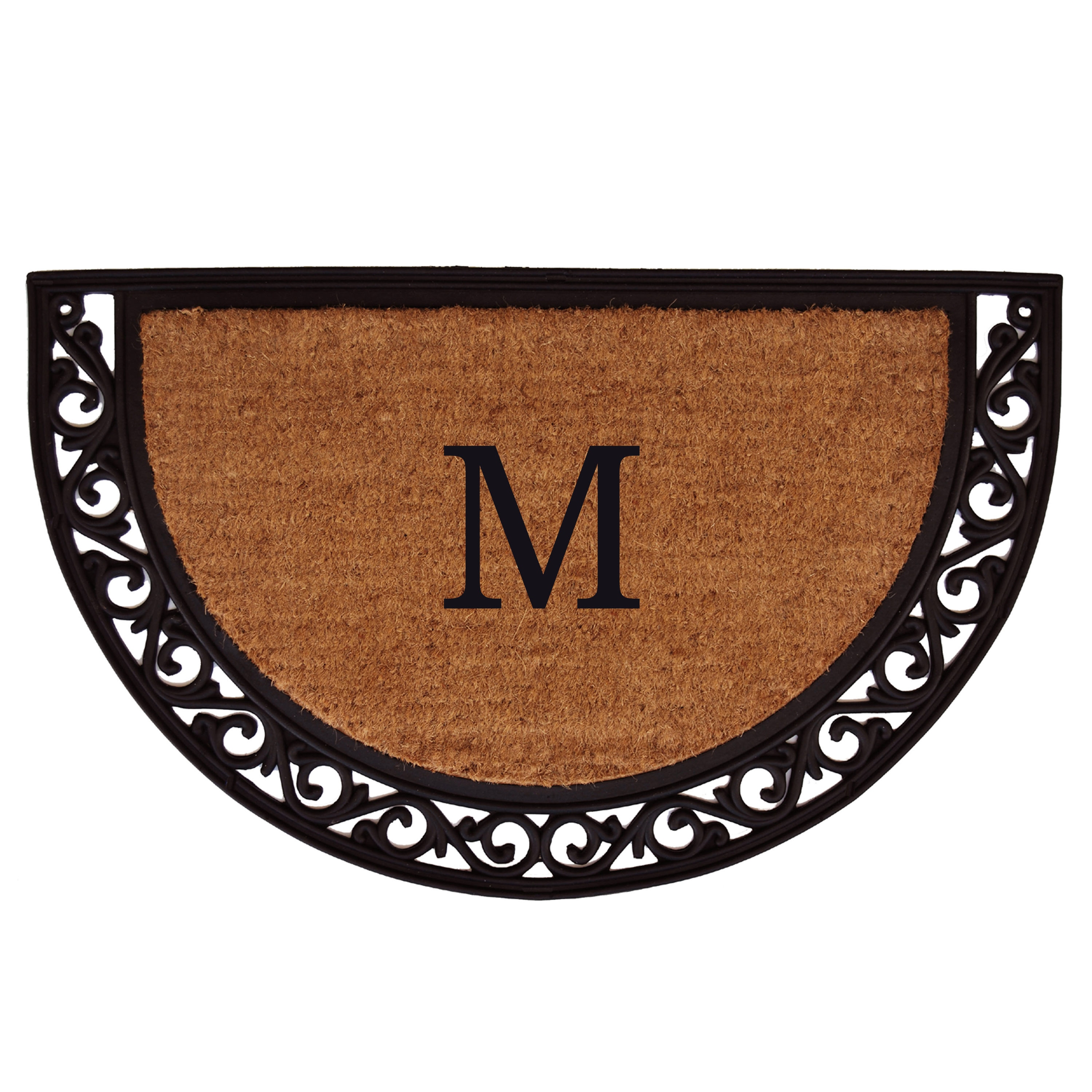 Callowaymills 100101830M Natural/Black Coir/Rubber Non-Slip Grip Indoor or outdoor Decorative Door Mat