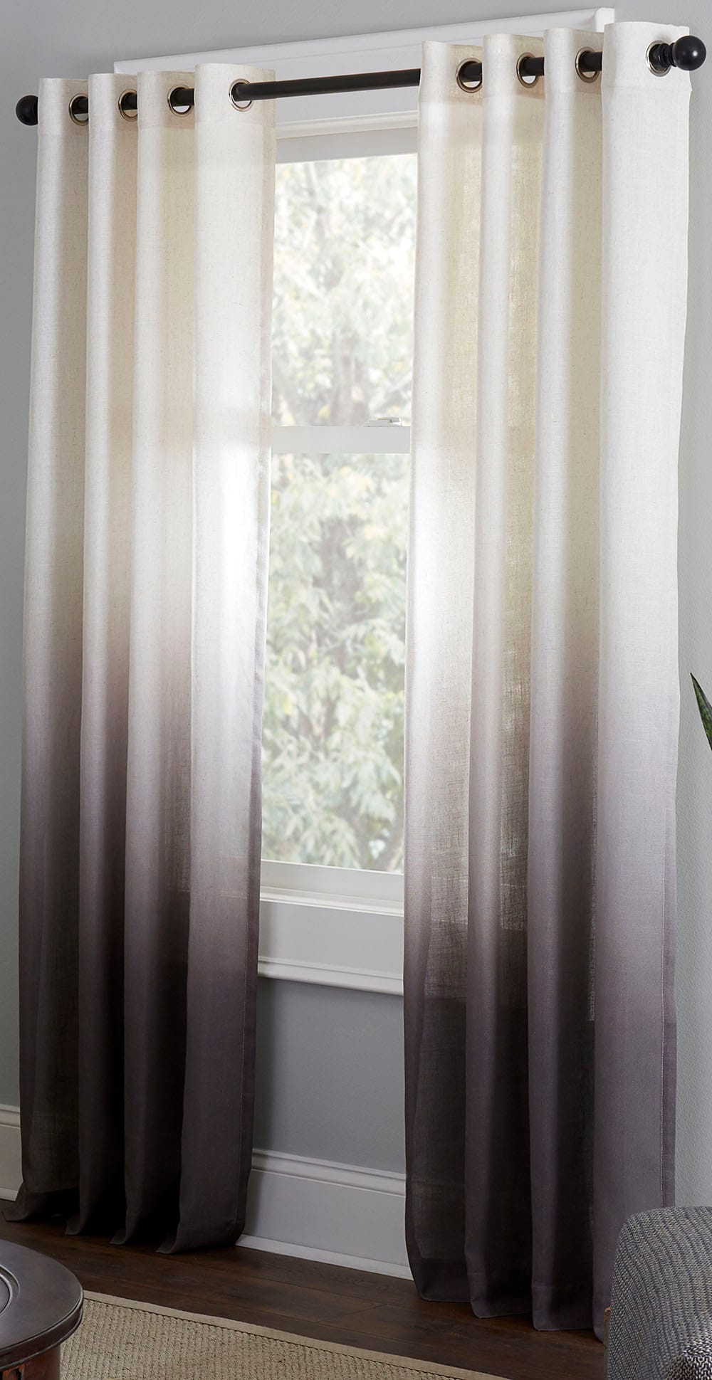 84-in Taupe Light Filtering Grommet Single Curtain Panel Polyester in Off-White | - allen + roth X847.07684ZBG