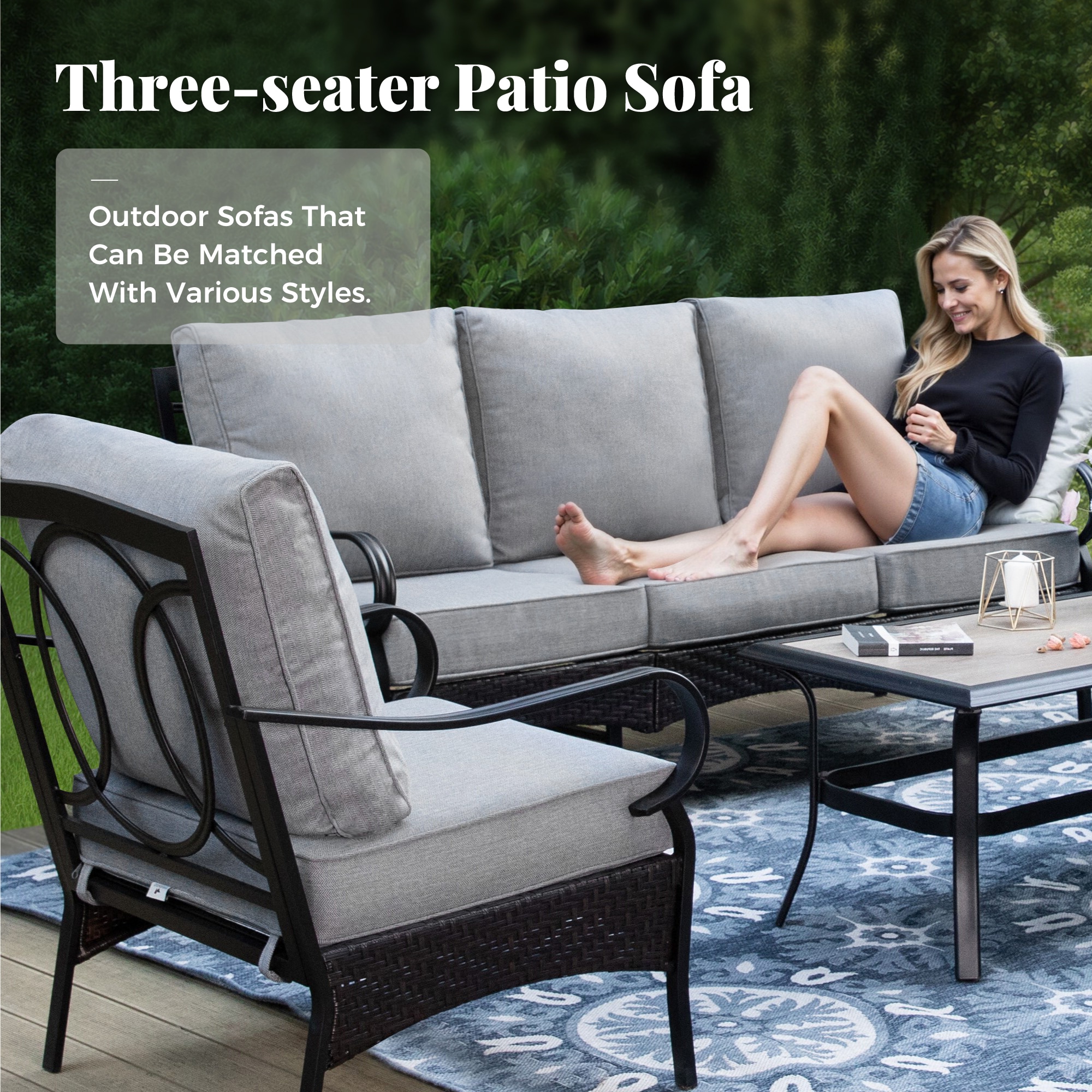 Sunshine Valley CR001-07-5-GS103-GR Patio-Conversation-Sets - View #5