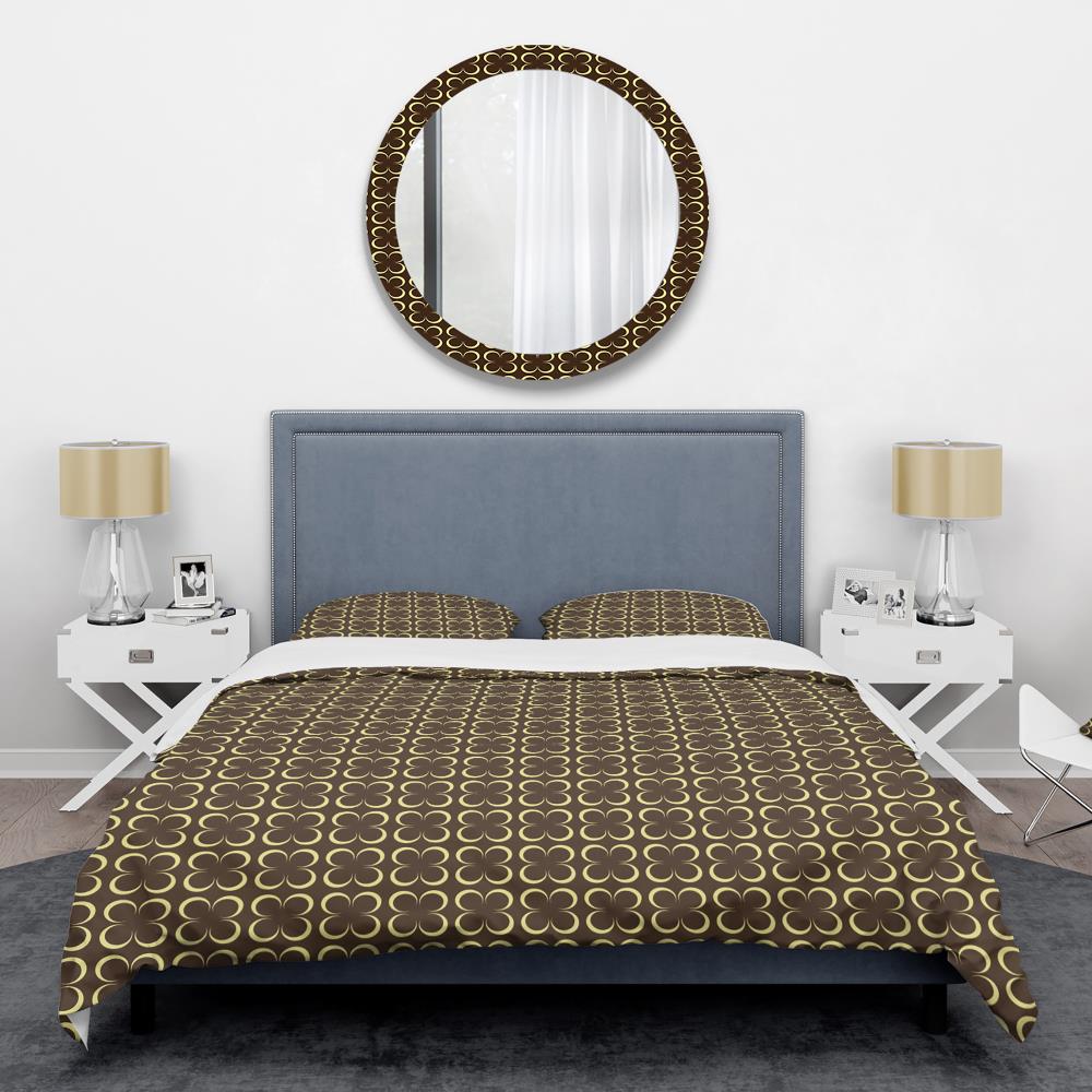 Designart BED24143-Q 3 -Piece Gold Queen Duvet cover Set