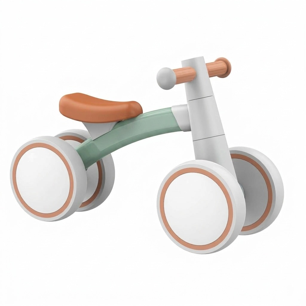 Justincity  Baby Balance Bike for 1 Year Old Boys Girls Toddler First Bike with 4 Wheels for Ages 12 to 24 Months Indoor Outdoor Riding Toy Gift