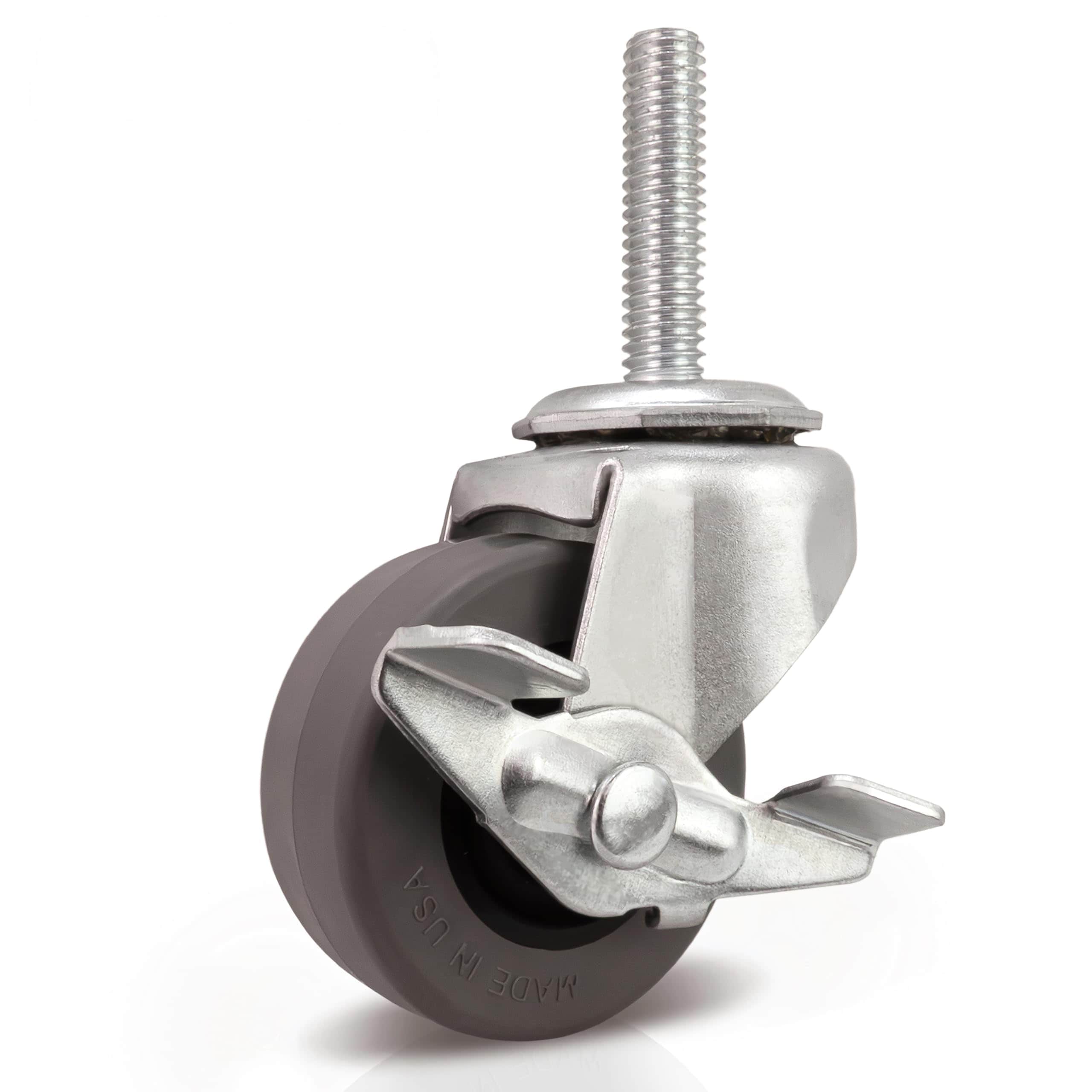 Colson  2 in. Gray Thermoplastic Rubber and Steel Swivel Caster Side Locking Brake 80 lb. Load Capacity Made in the USA