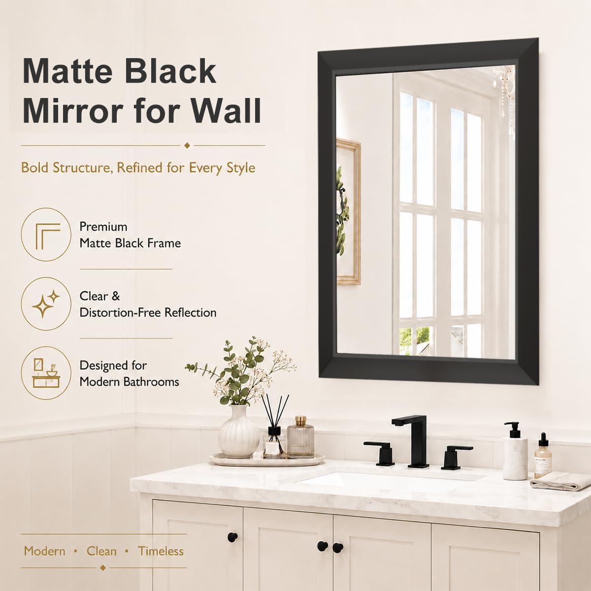 Aoibox LAB9KNG8 Framed-Bath-Mirrors - View #2