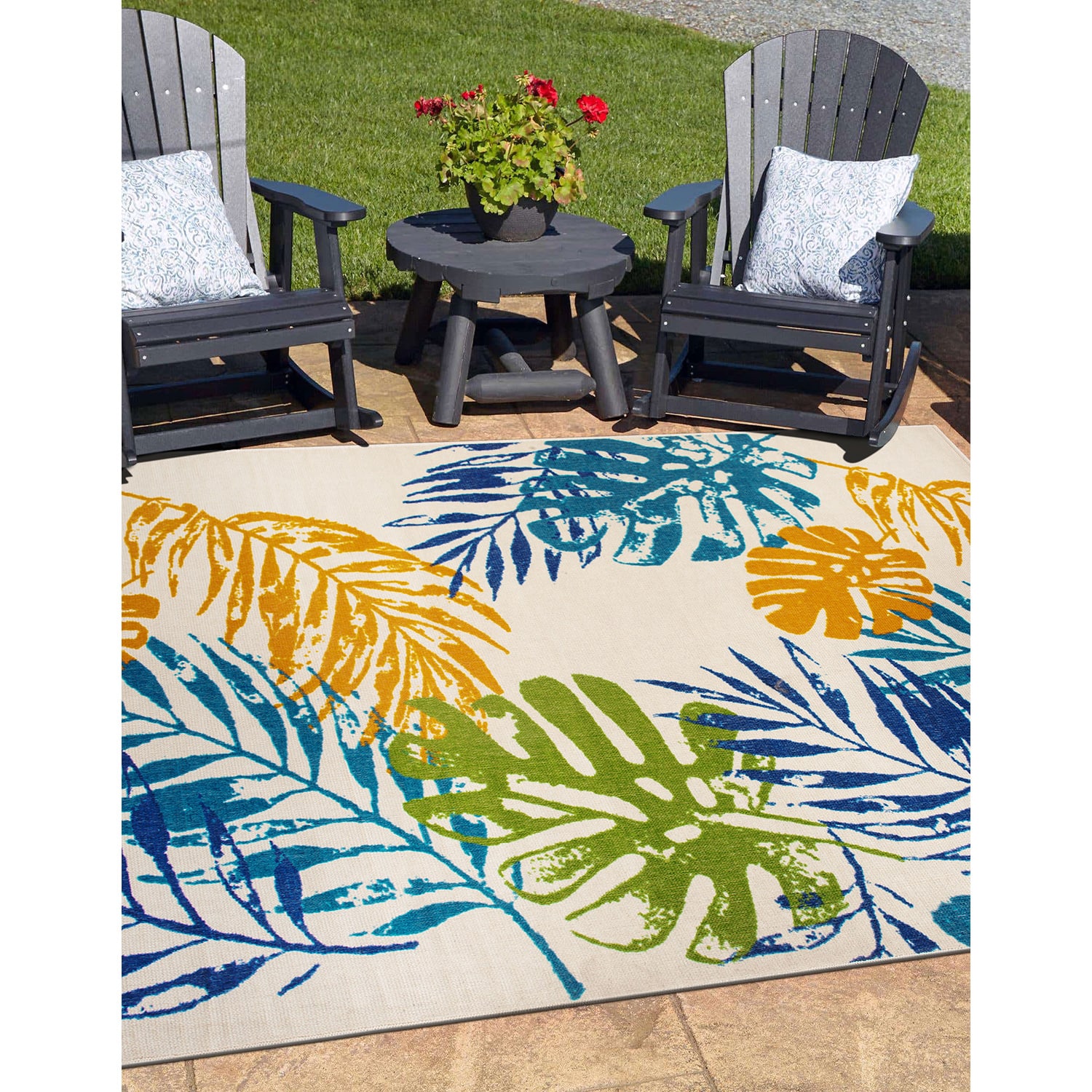 World Rug Gallery Ravenna 8 X 10 (ft) Indoor/Outdoor Floral/Botanical ...