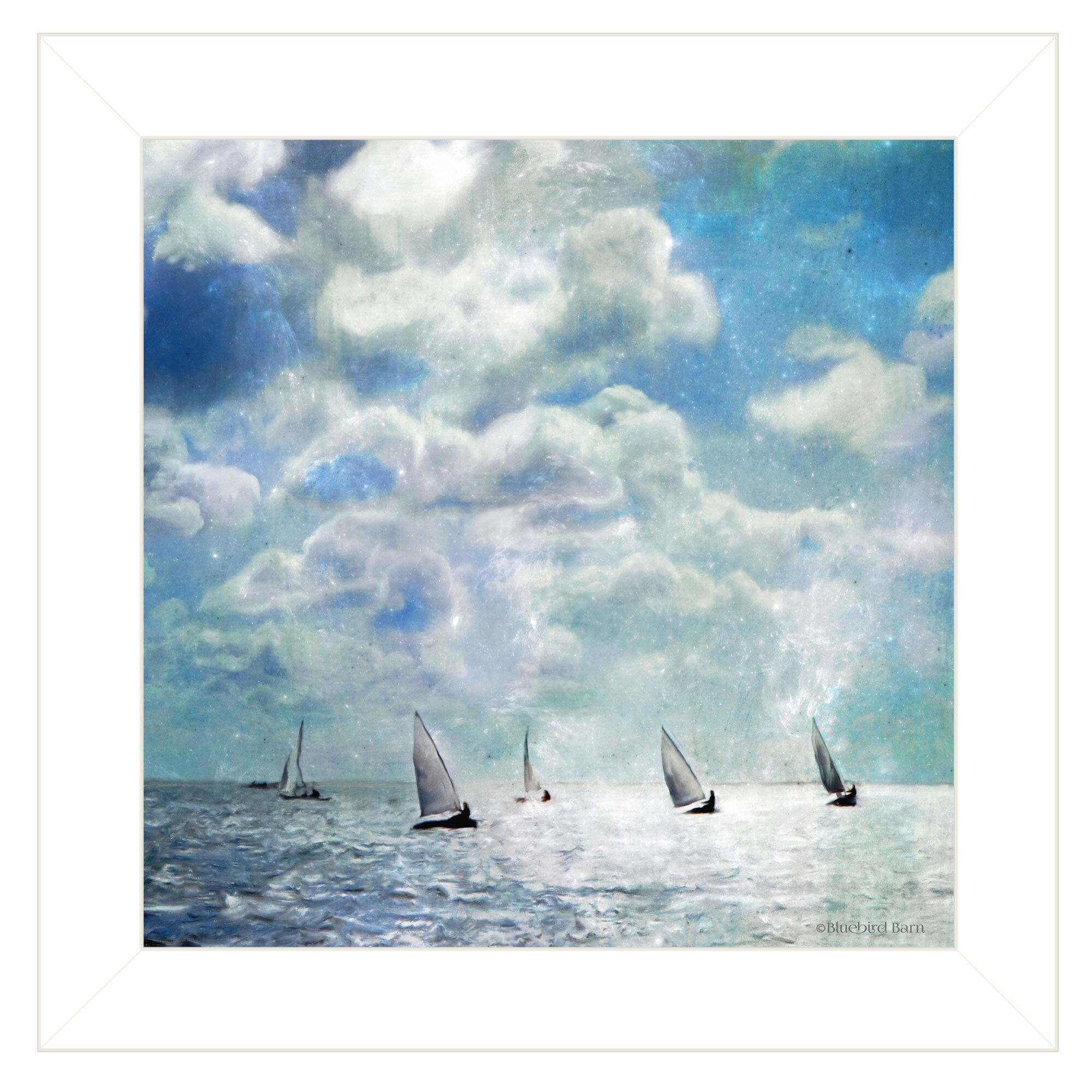 HyperDrop Cart White Coated Solid Wood Sailing White Waters Wall Art ...