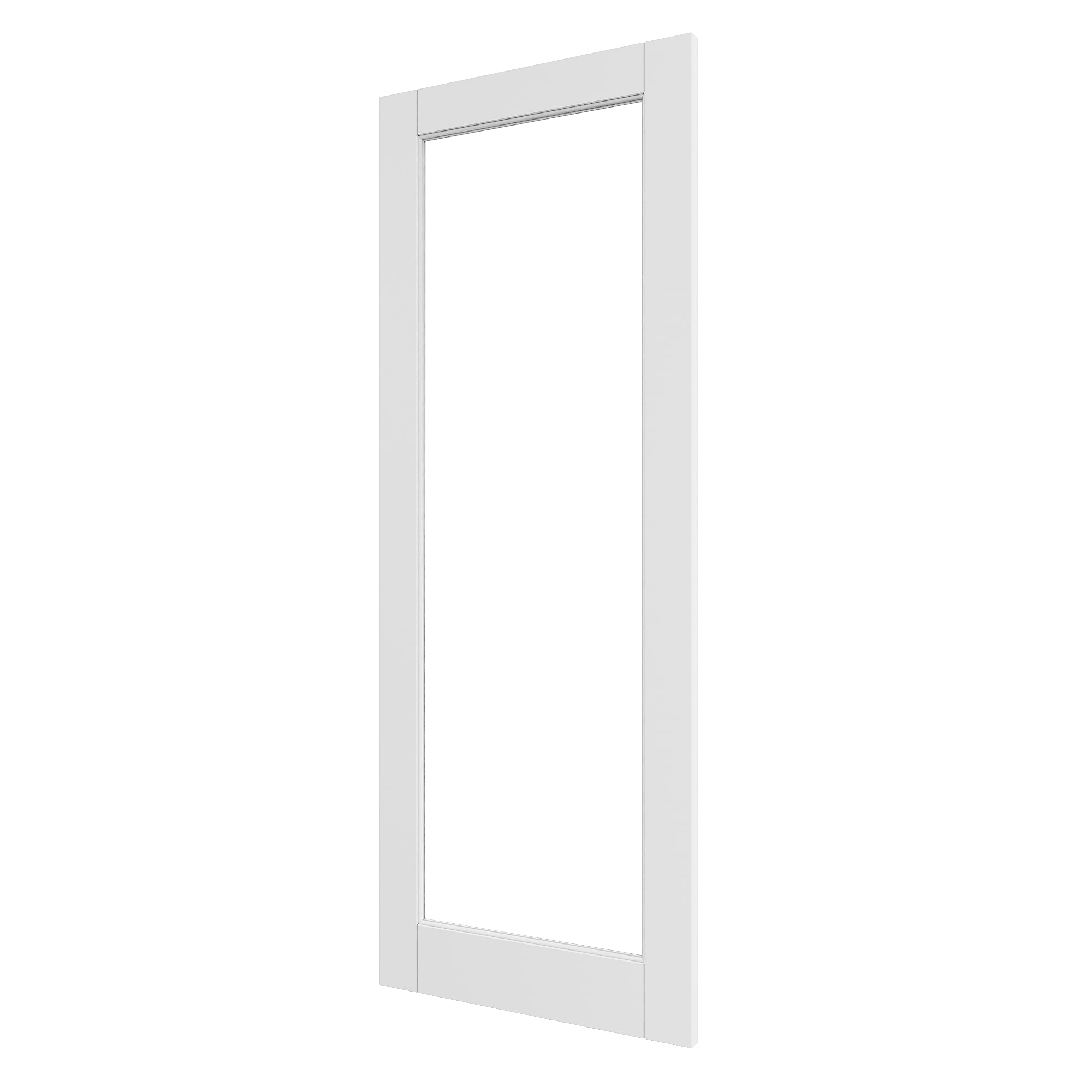 JUJUBON IN-SLABC1-32 Traditional  32-in x 80-in White 1-panel Clear glass Smooth Solid core Prefinished MDF Slab Door