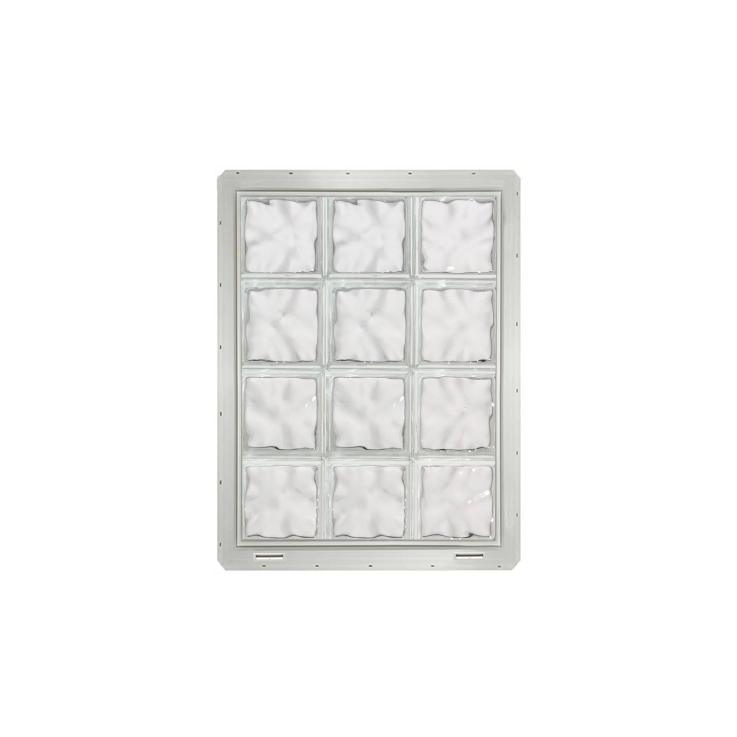 CrystaLok CL2432SDCWH Wavy Glass 24-1/4-in x 31-3/4-in Vinyl New construction Glass Block Window