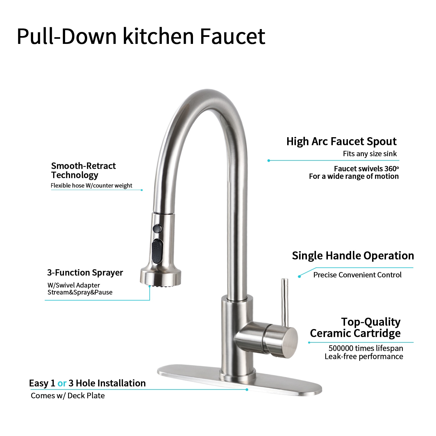 BEARSOLIM DJYC-W122569700 Kitchen-Faucets - View #4