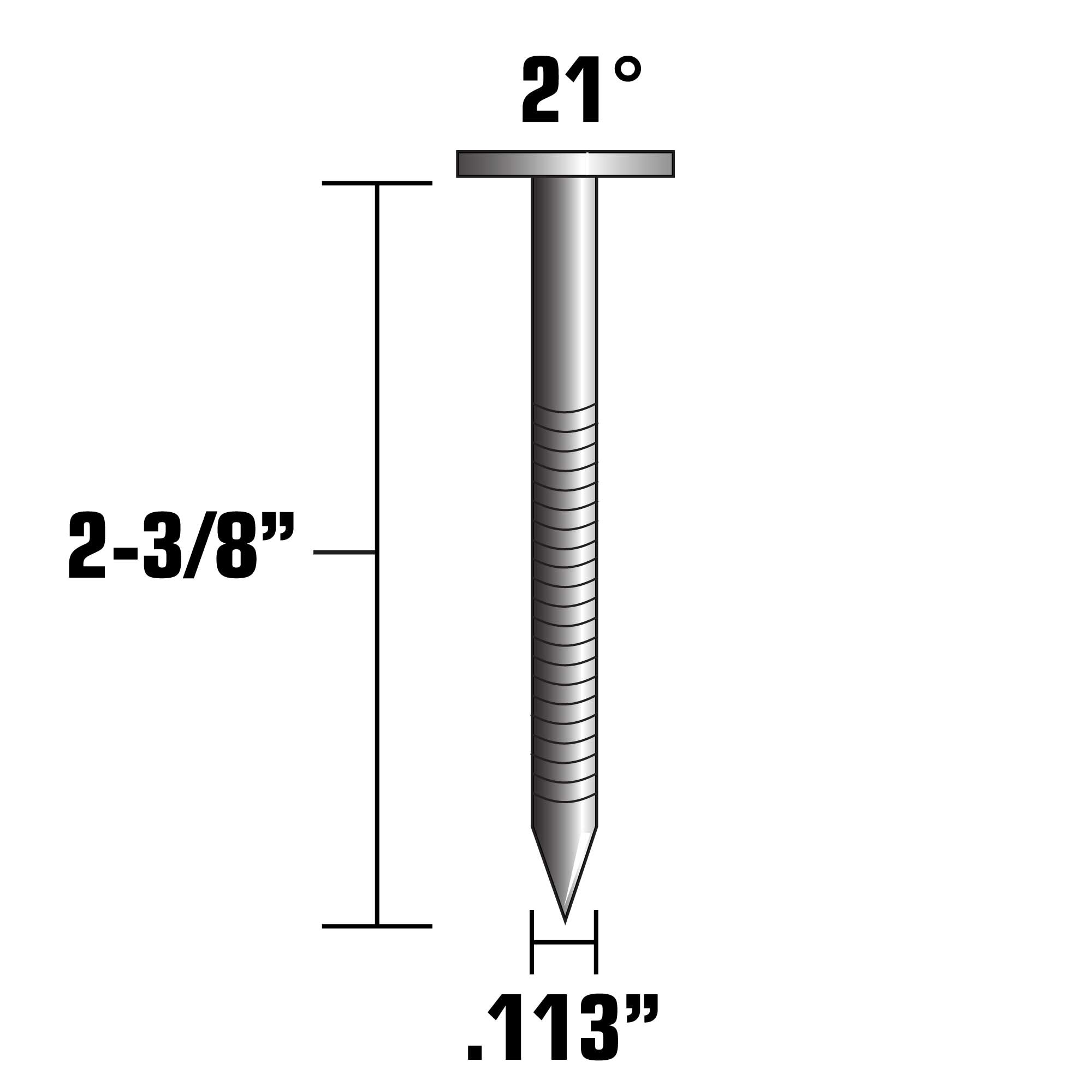 Metabo HPT 2-3/8-in x 0.113-in 21 Degree Hot-Dipped Galvanized Ring Shank Collated Framing Nails (1000-Per Box) 10161HPT Sansujyuku sansujyuku.com