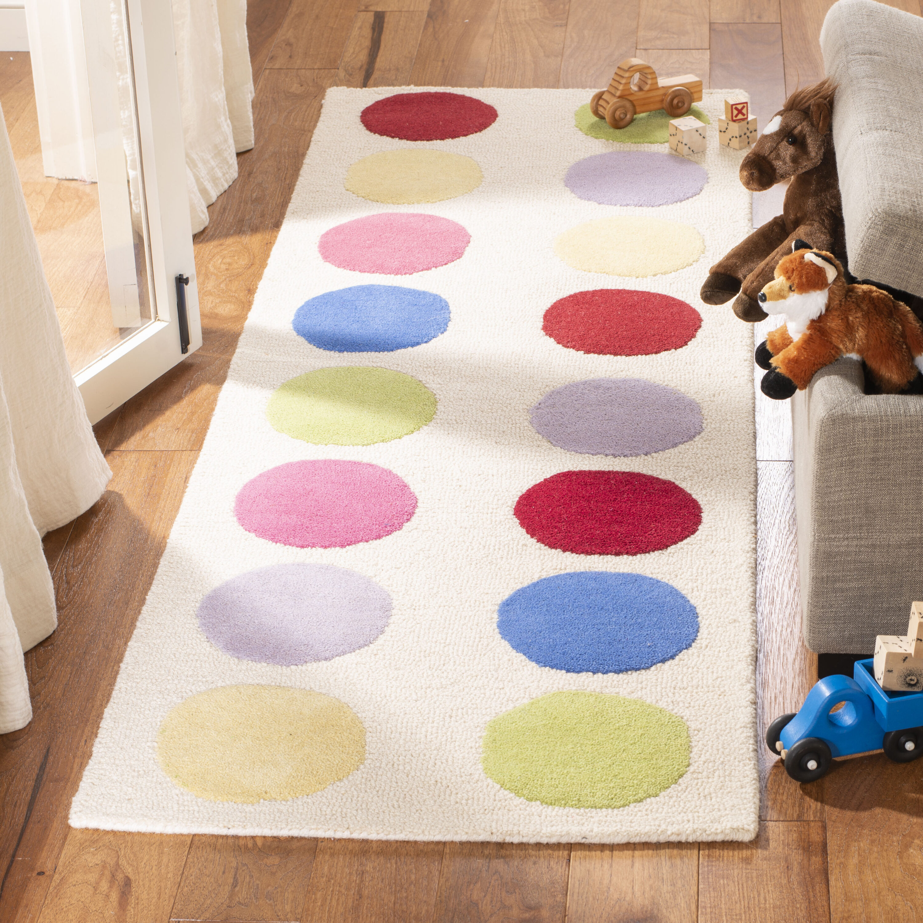 Sfk386 Ivory/Multi Kids 2ft-3in x 7ft Runner Rug