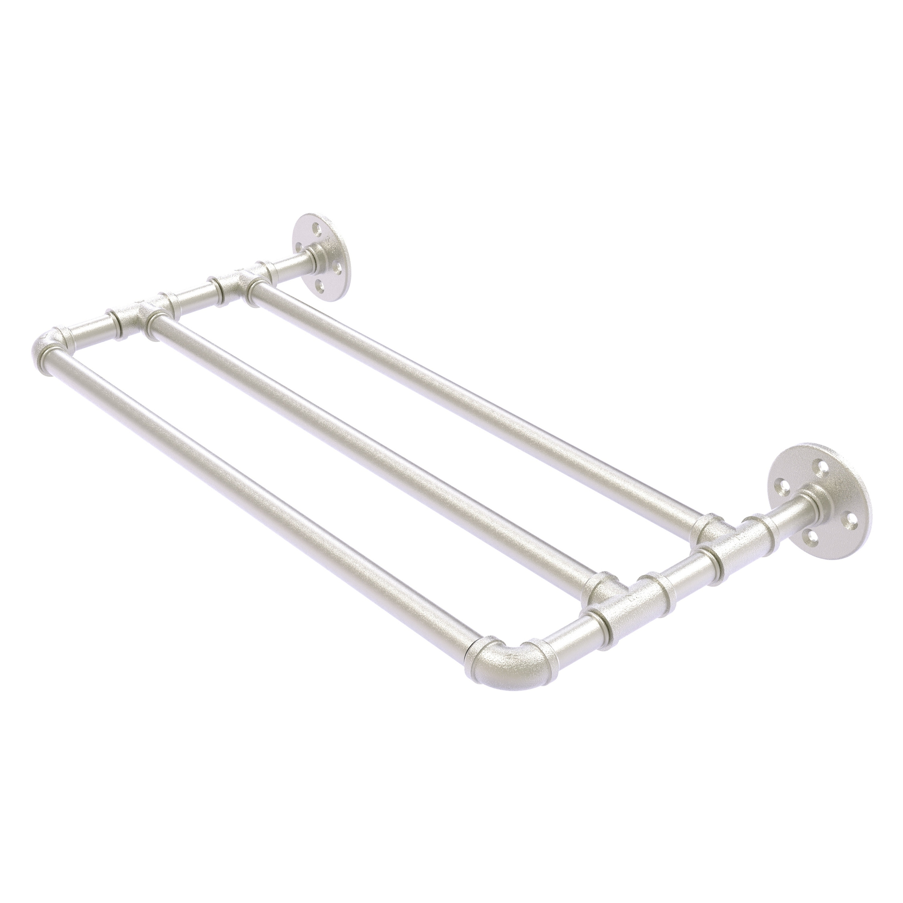 Allied Brass Pipeline Satin Nickel Wall Mount Towel Rack 10.8-in x 