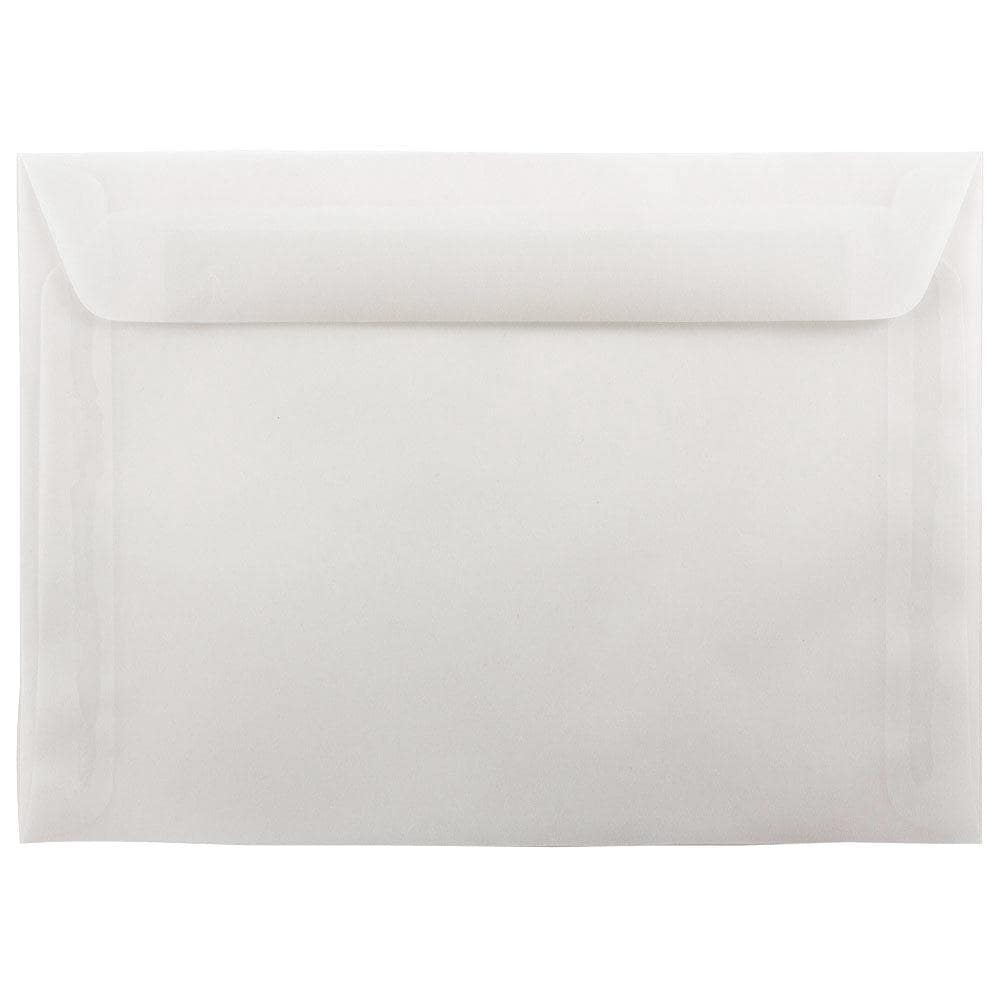 Jam Paper A2 Clear Translucent Vellum Envelopes - 7.5 x 10.5 Booklet Catalog Size - Business Type - 25/Pack - Gummed Closure - Clear Finish | 971830