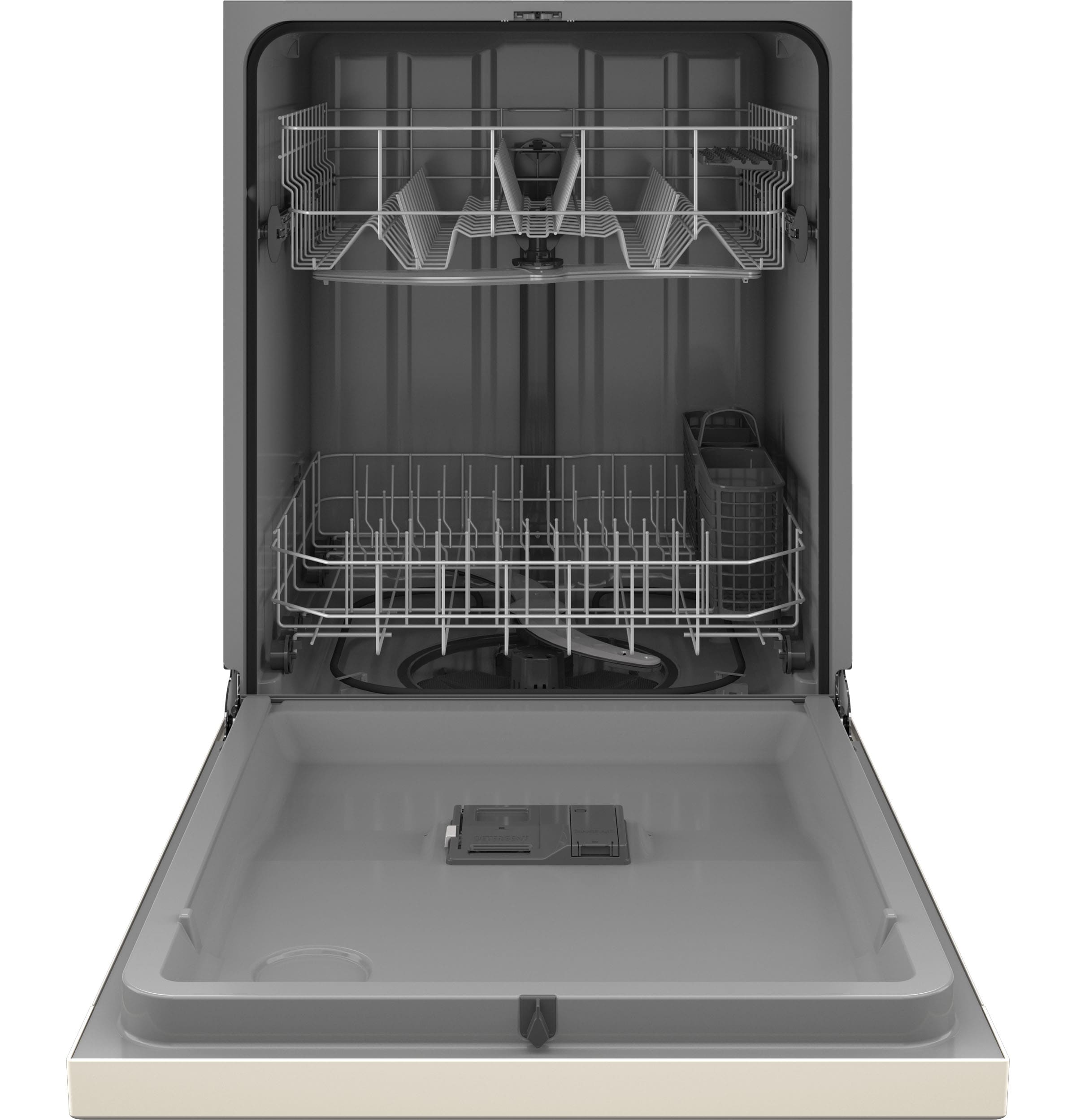 GE Dry Boost Front Control 24-in Built-In Dishwasher (Bisque 