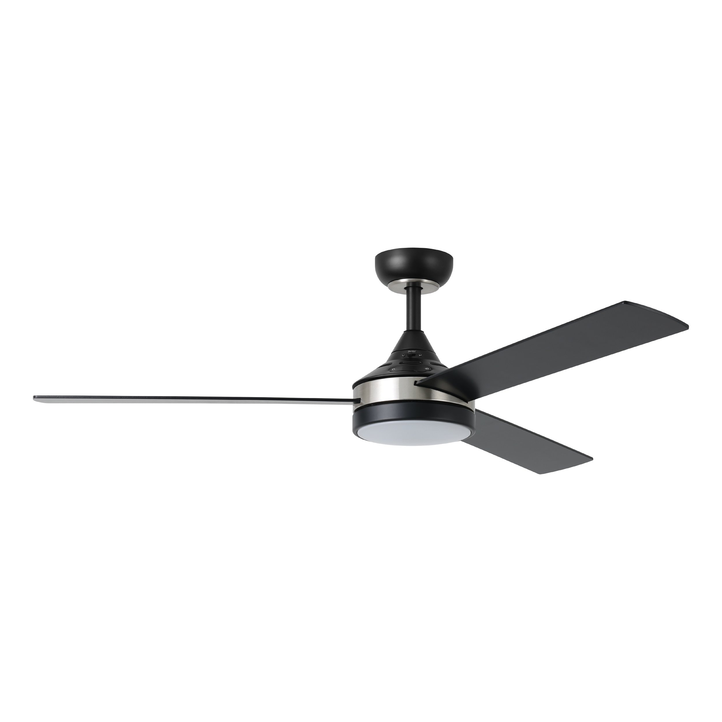EGLO 235003-5223A Pierport 52-in Integrated LED Black with Black Blades Ceiling Fan With Light - Remote Included ( 3 -Blade )