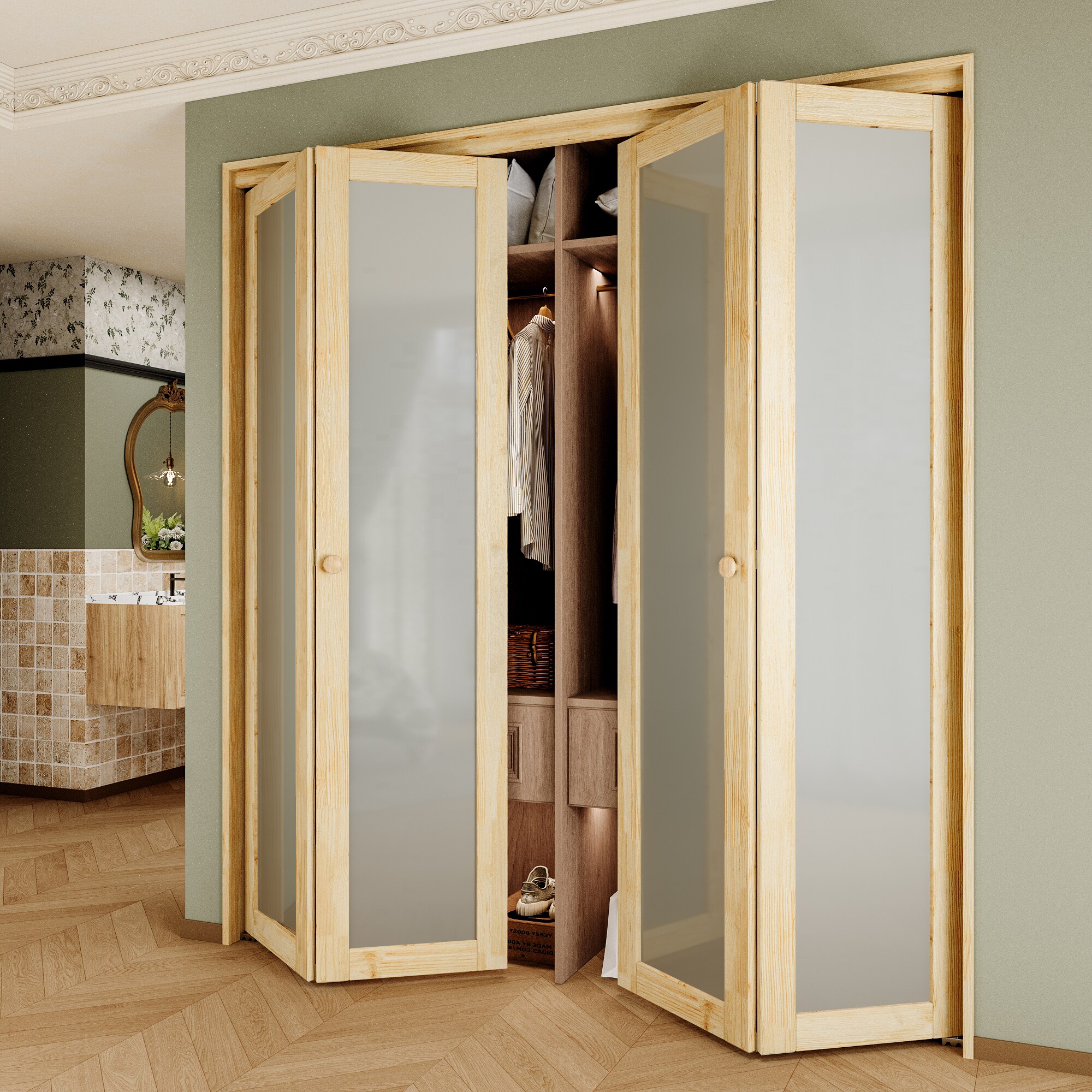 JUJUBON IN-CD-BIPW-1L-BF-72 Bifold-Sliding-Closet-Doors - View #14