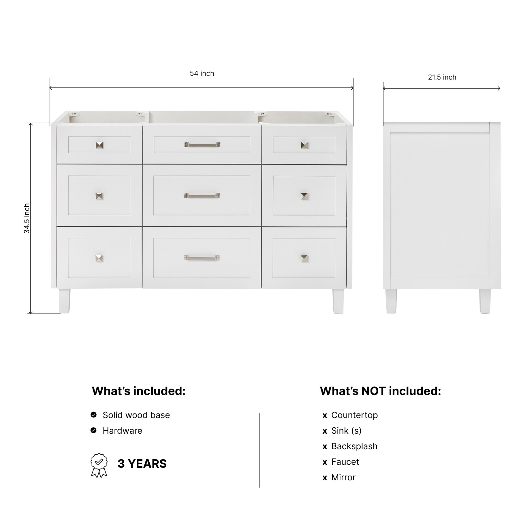 ARIEL B54-BC-WHT vanities - View #4
