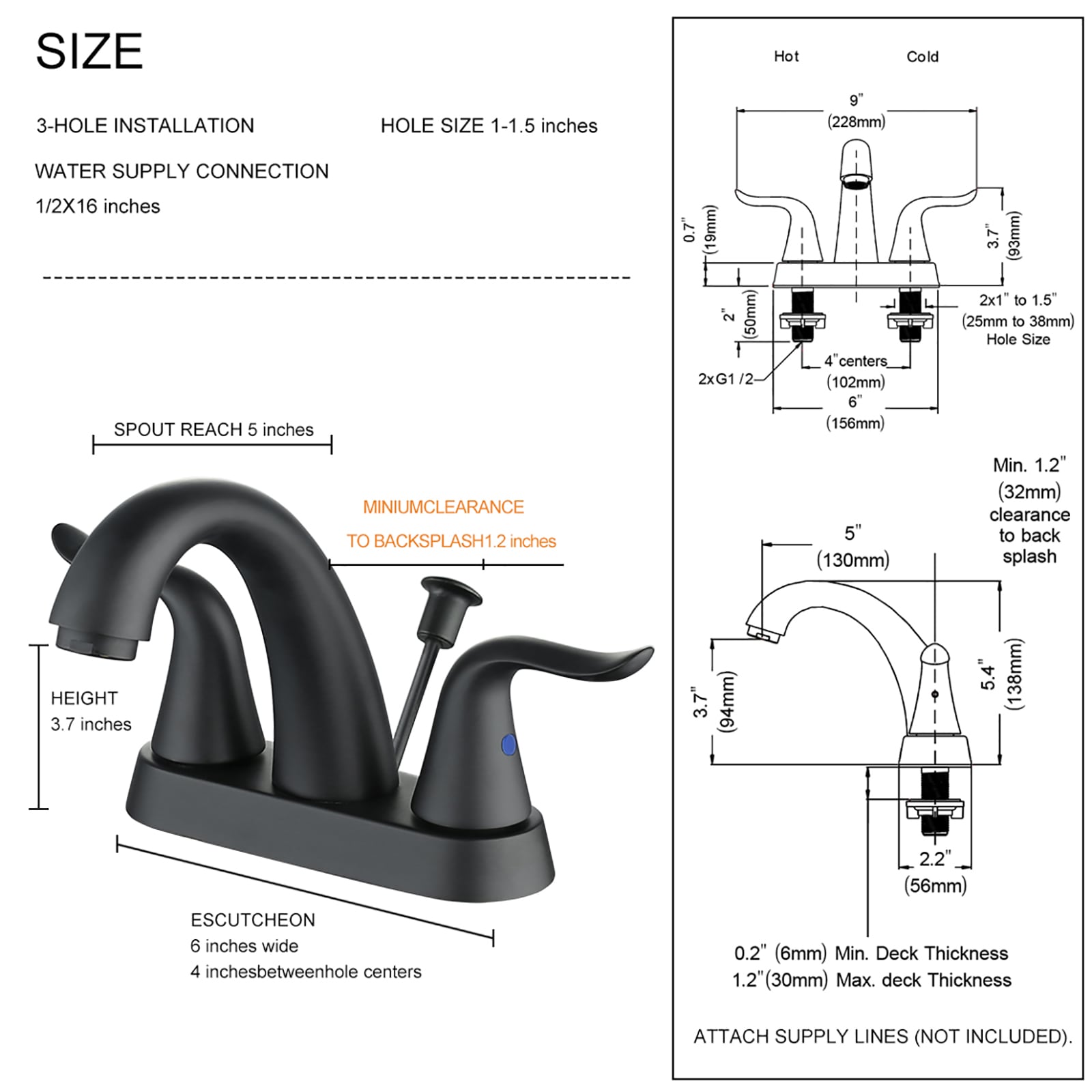 WOWOW 2321200B-LW Lavatory-Faucets - View #6