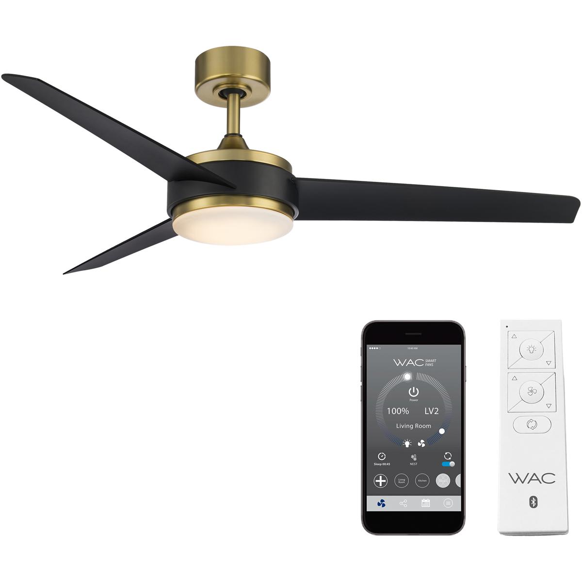 WAC Lighting 2107743 F-054L-SB/MB Mod Indoor Ceiling Fan Soft Brass Matte Black