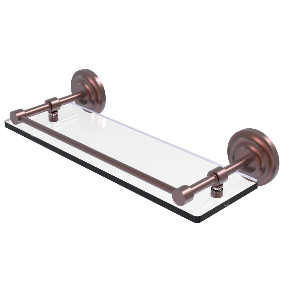 Allied Brass QN-1/16-GAL-CA Que New Antique Copper 1-Tier Wall Mount Bathroom Shelf (16-in X 3-in X 5-in)
