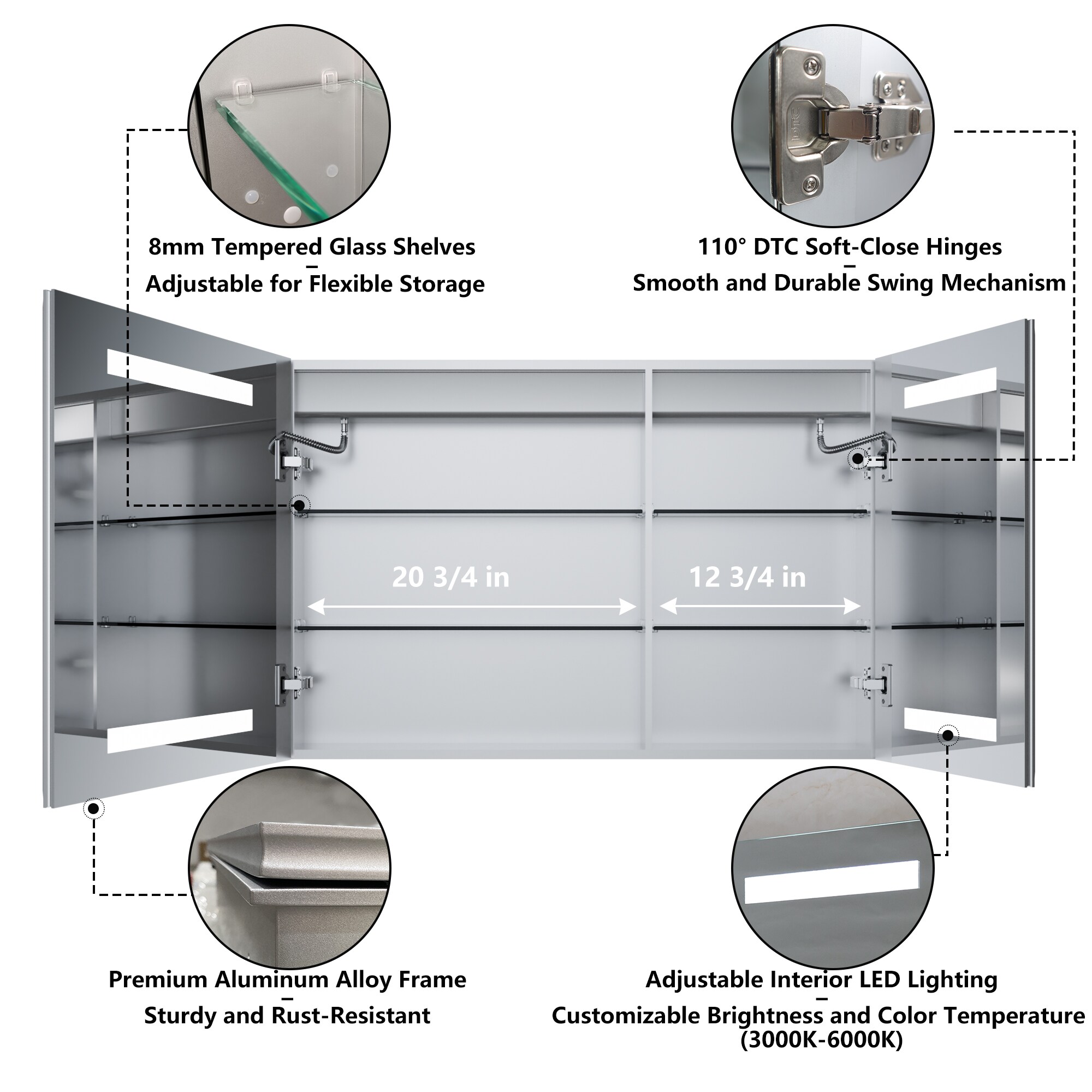 WELLFOR EX-5MC2028R Bathroom-Medicine-Cabinets - View #4