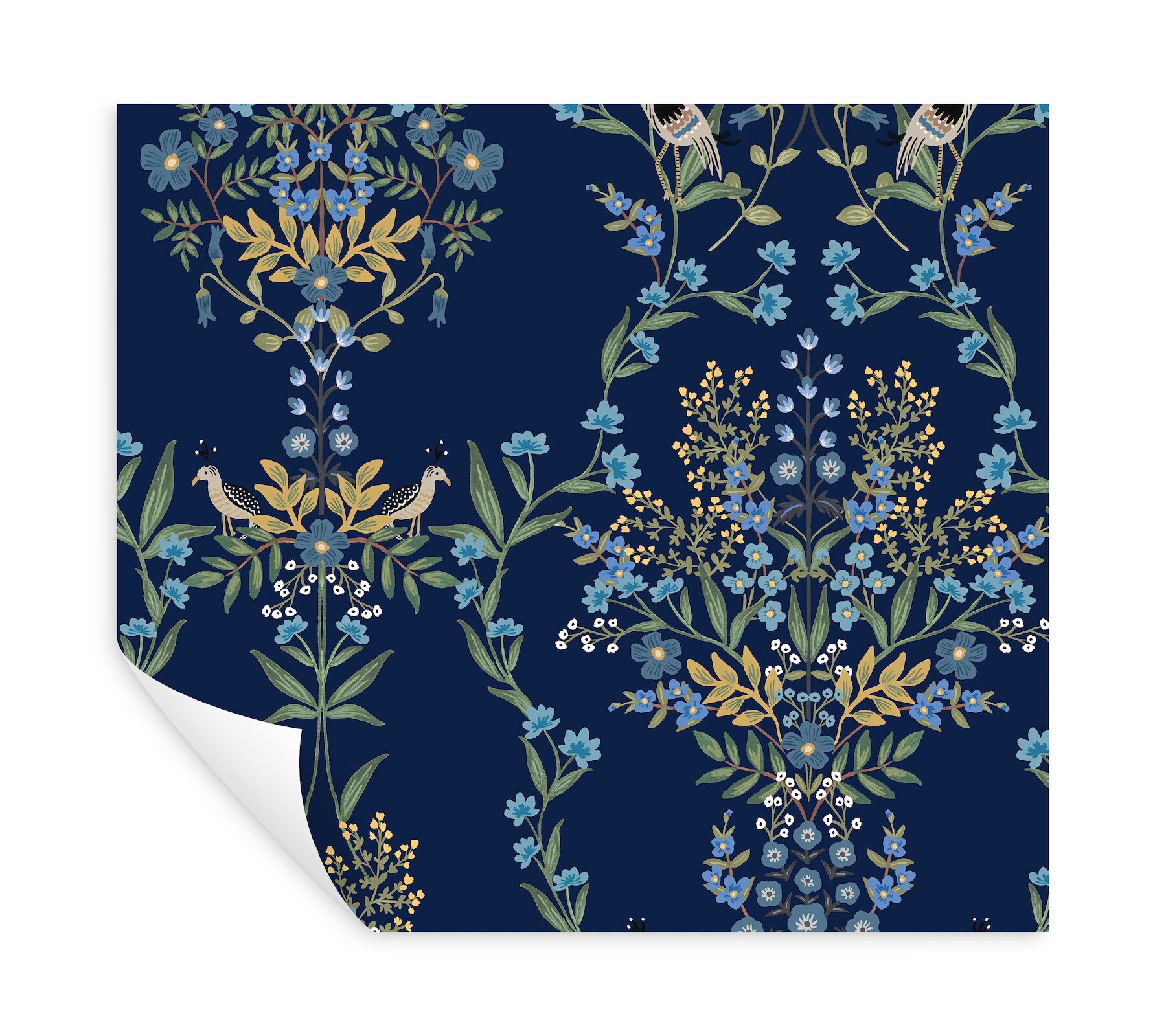 York Wallcoverings Blue Luxembourg Peel and Stick Wallpaper in the