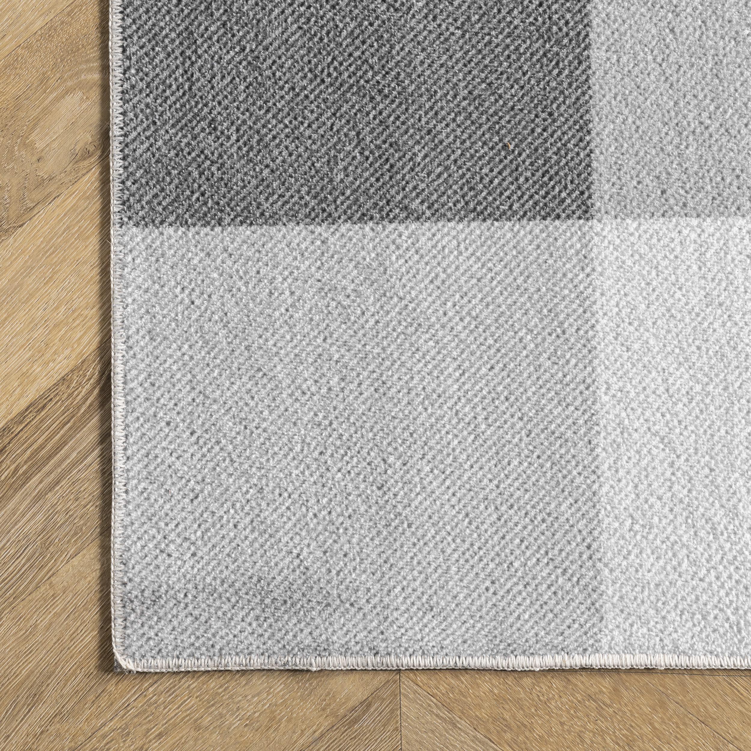 Gray Buffalo Plaid Washable Rectangular Area Rug