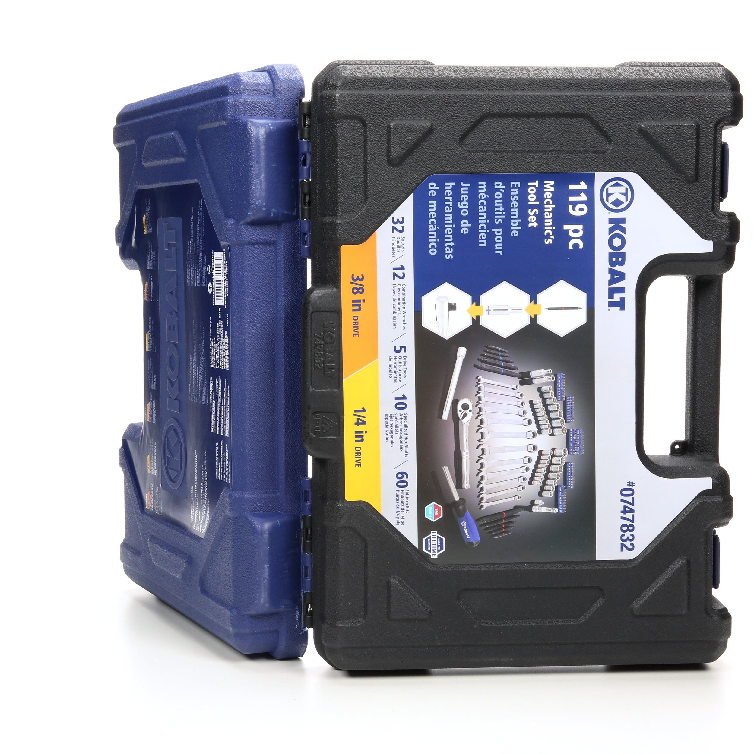 and Metric Mechanics Tool Set with Hard Case 89928 SAE Kobalt 119-Piece Standard and Metric Mechanics Tool Set with Hard Case 89928 SAE Kobalt 119-Piece Standard