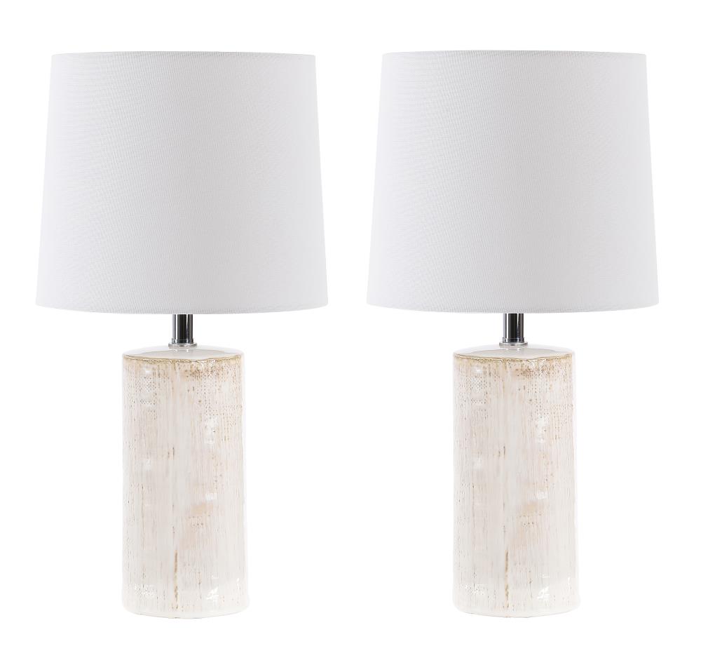 Safavieh TBL4335B-SET2 Jonie Modern/Contemporary Medium Base (e-26) Lamp Set with White Shades