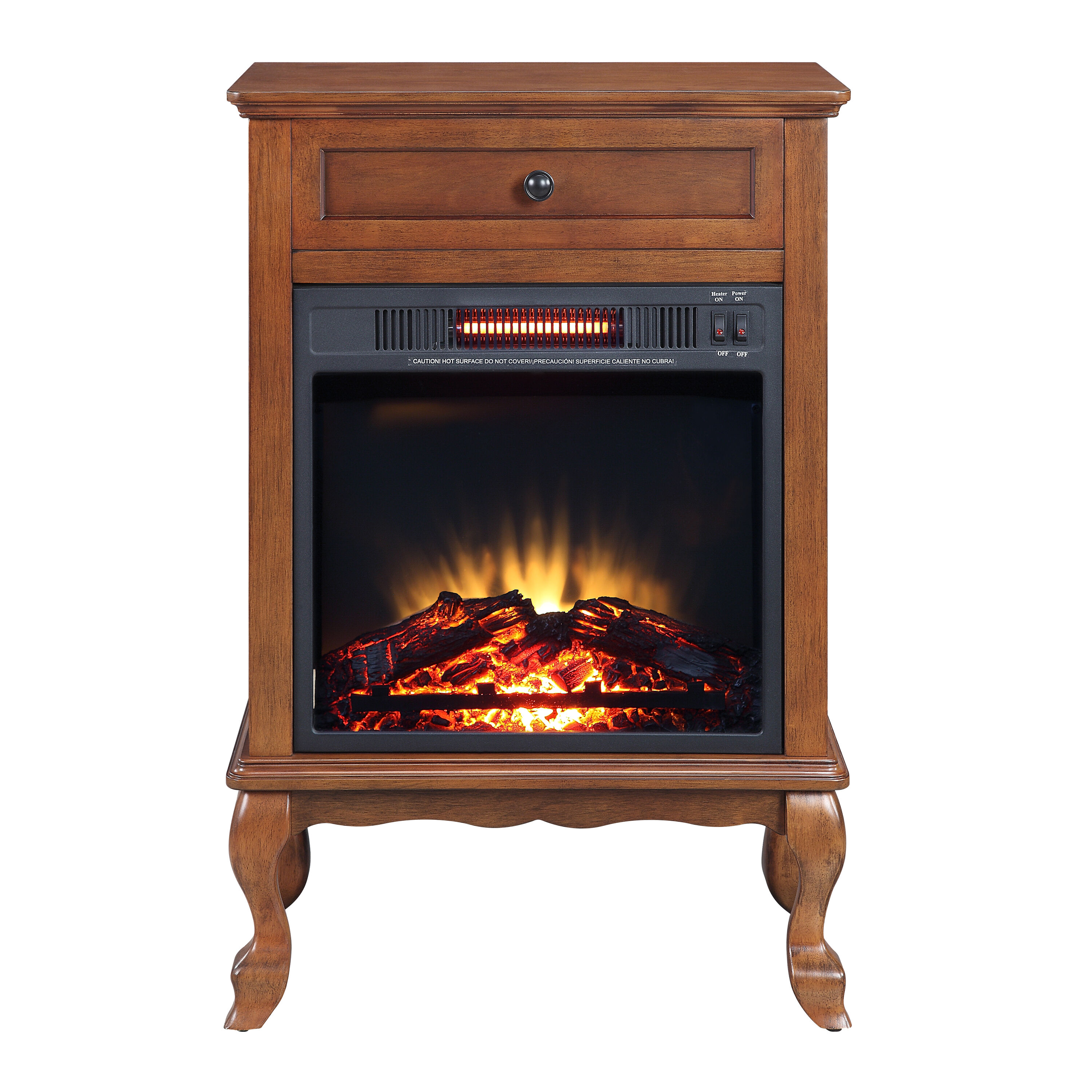 Maocao Hoom FZ00855 23-Inches W Brown Free standing LED Flat wall Electric Fireplace