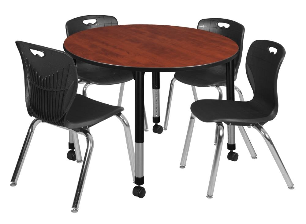 Regency TB48RNDCHAPCBK40BK Classroom Tables Red 4-Person Training Table (48-in W x 34-in H)
