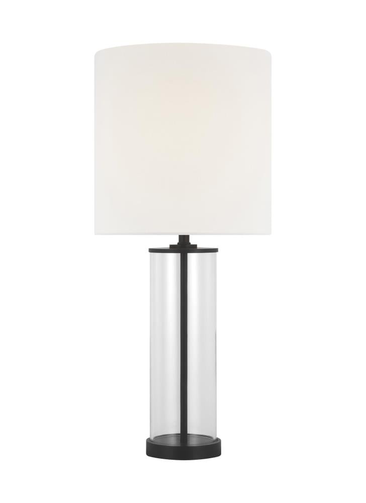 Generation Lighting ET1301AI1 Leigh Aged Iron On/Off switch Table Lamp with Linen Shade