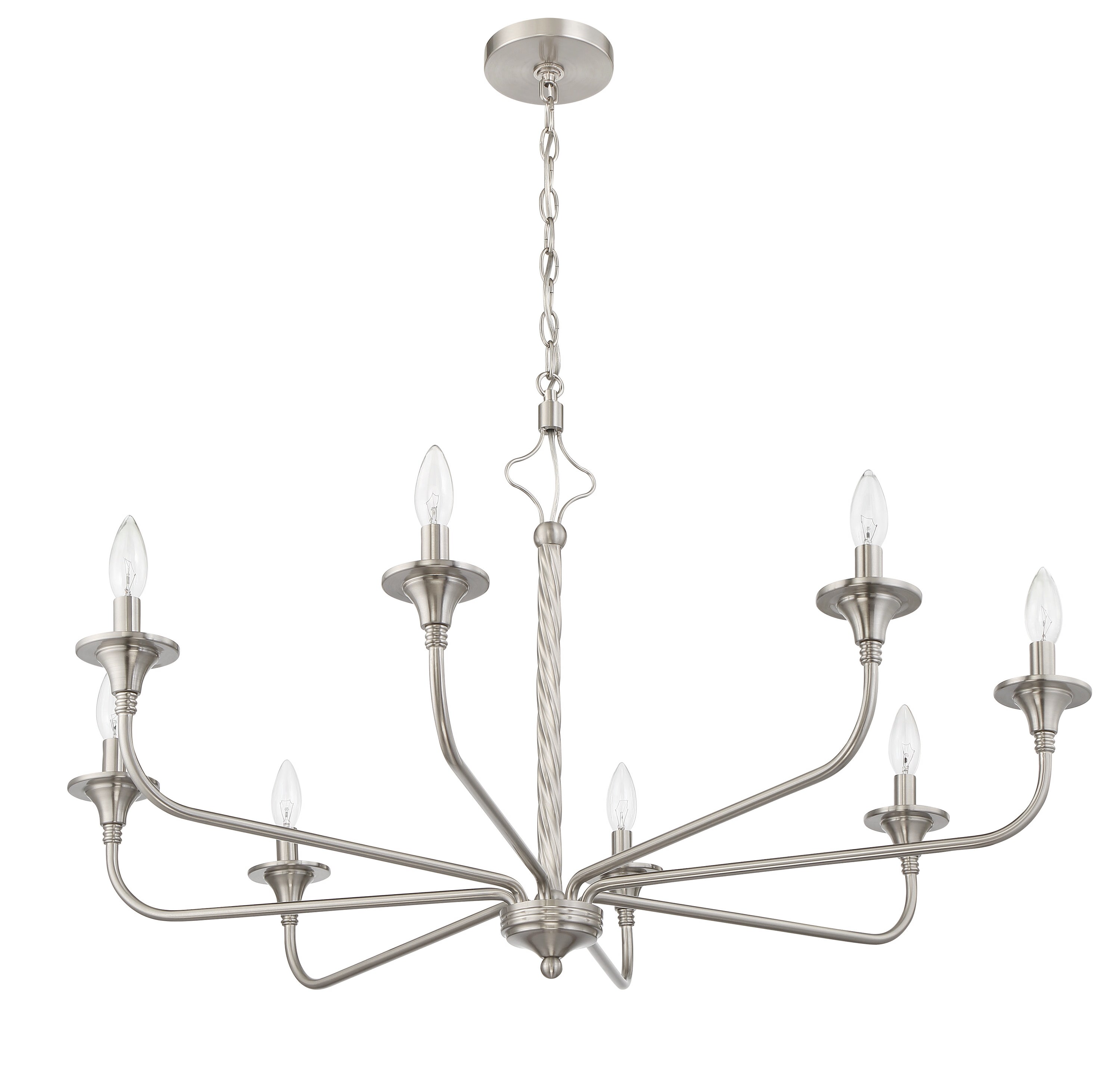 Jolenne Brushed Nickel 8-Light Candle Style Chandelier