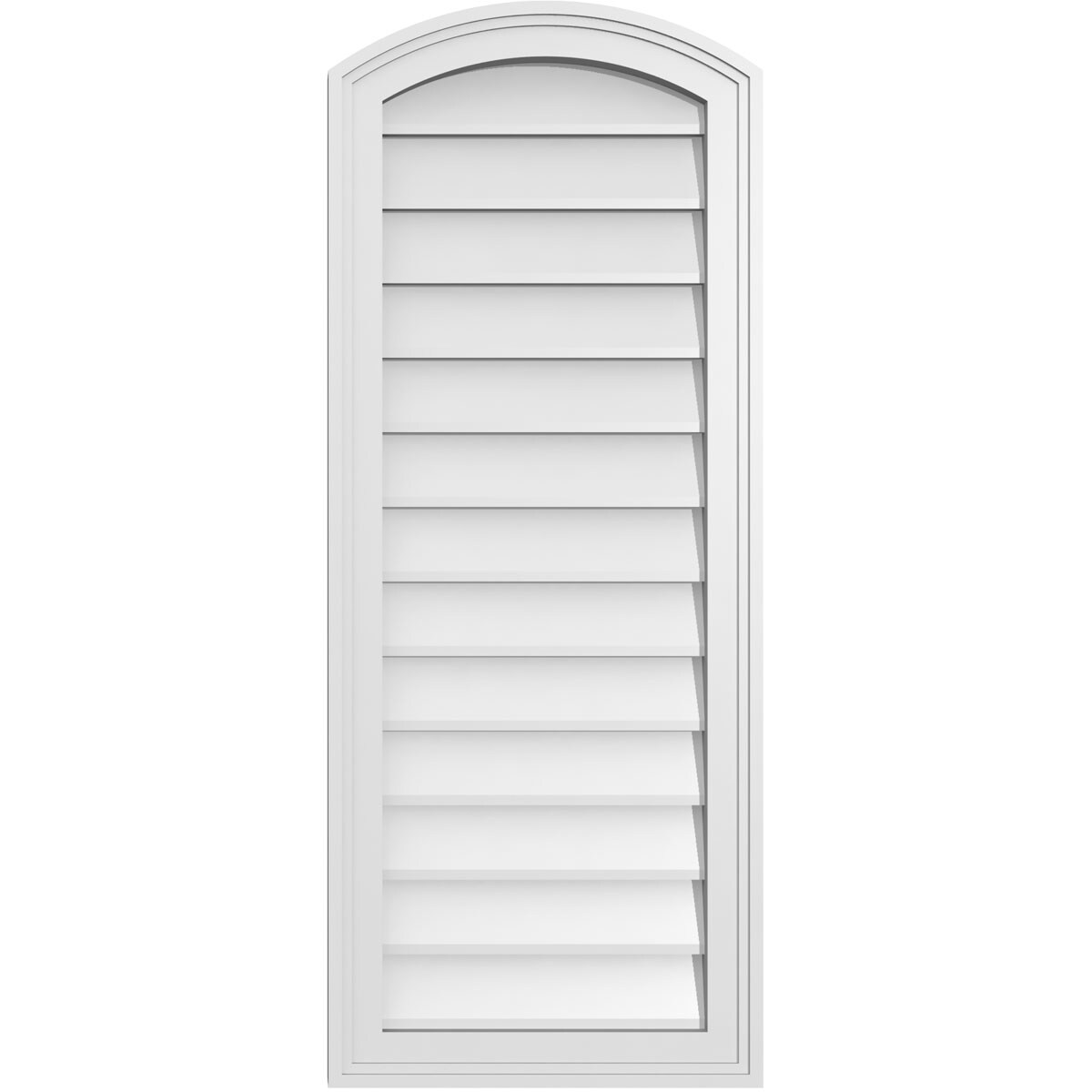 Ekena Millwork GVPAR16X4002SN 16-Inches x 40-Inches Off-white Round top PVC Gable Louver Vent