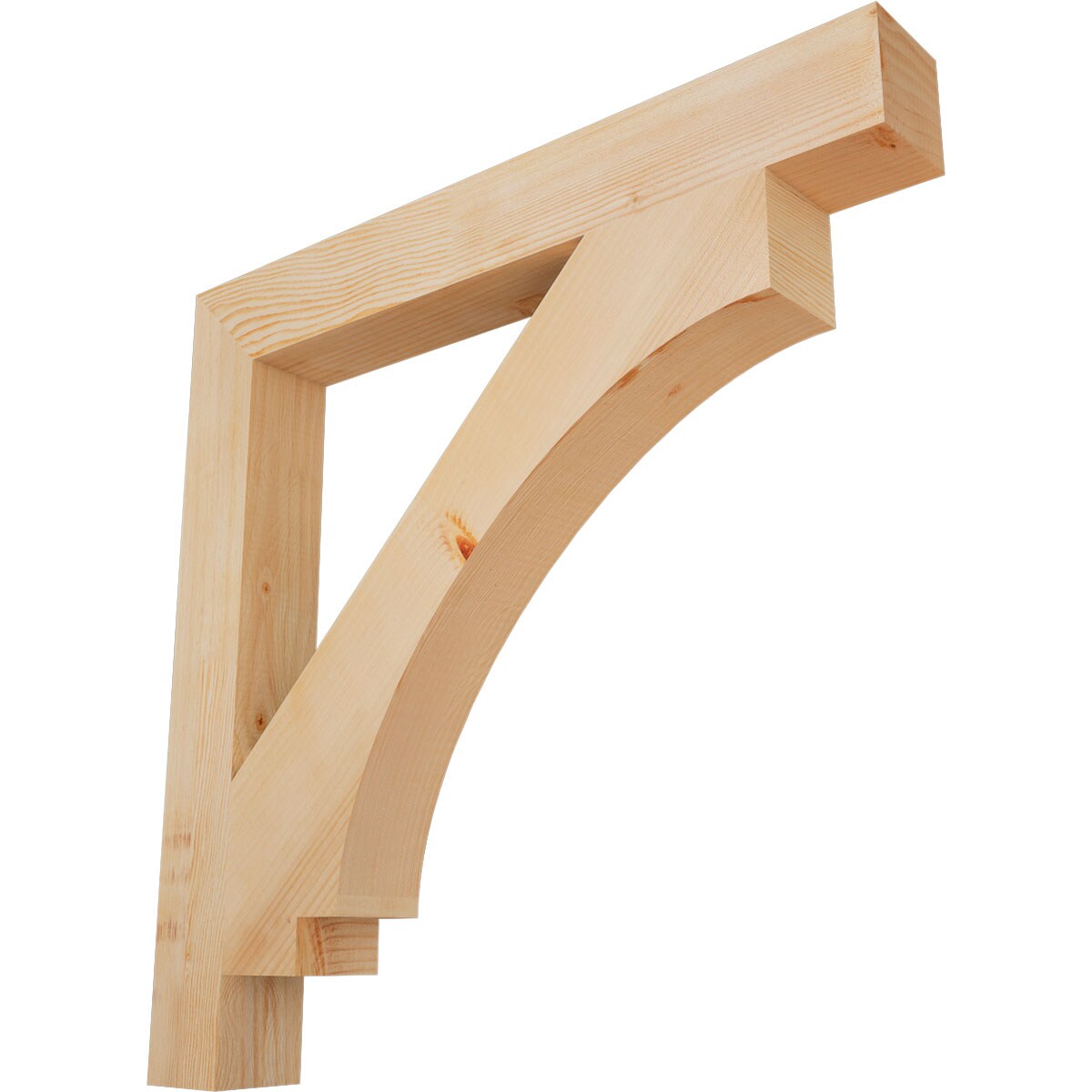 Ekena Millwork BKT04X32X32IMP05SDF Imperial Block Smooth 3-1/2-in x 32-in x 32-in Douglas fir Brown Wood Standard bracket
