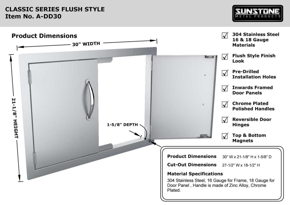 Sunstone A-DD30 Builtin-Grill-Cabinet-Parts - View #4