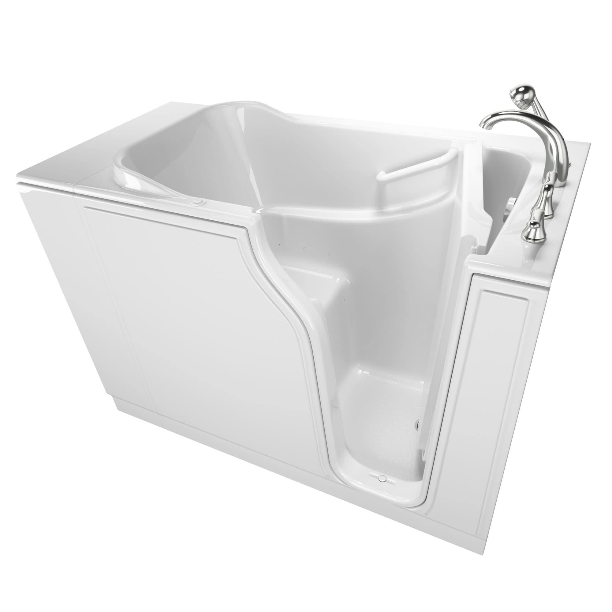 Safety Tubs SSA5230RA-WH 29.75-Inches x 51.5-Inches White Fiberglass Rectangular Walk-in Air bath with Faucet Hand Shower Drain ( Right Drain )