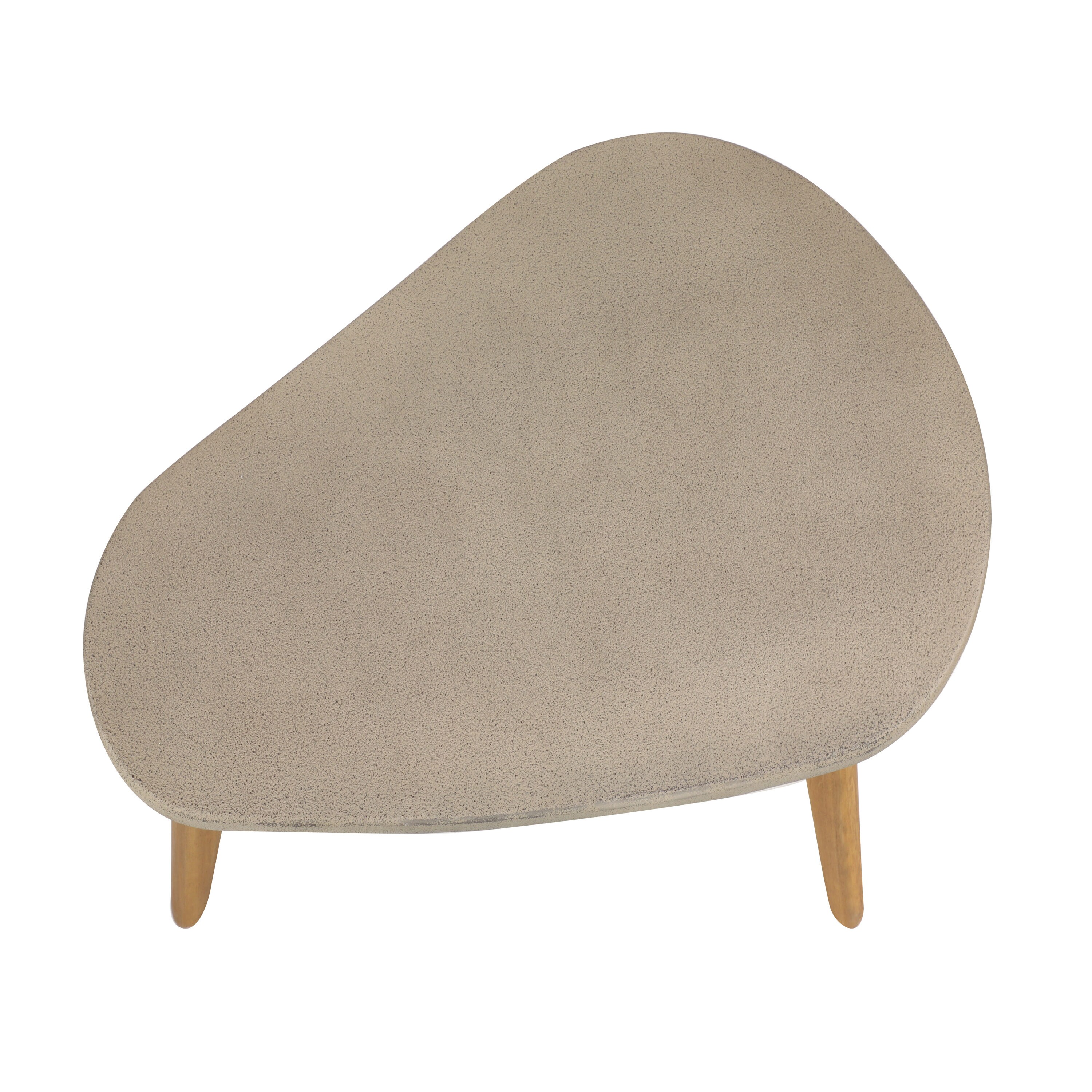 Modern Acacia Wood & Polycement Outdoor Accent Table in Gray