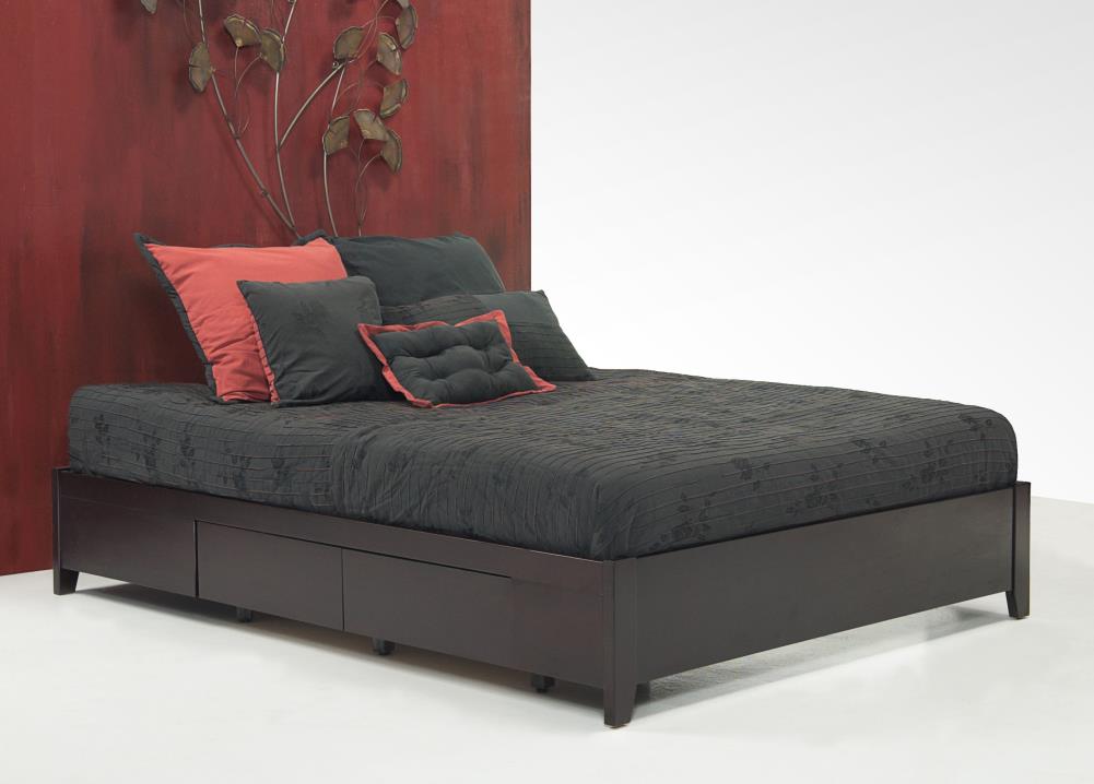 Modus Furniture SP23D4 Nevis Espresso Full Wood Platform Bed with Storage