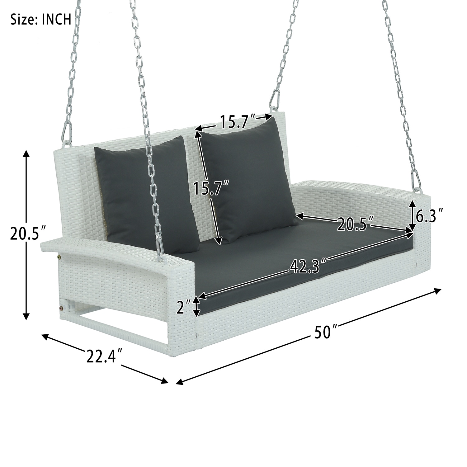 SINOFURN SYA380140GY Swing-Gliders - View #12