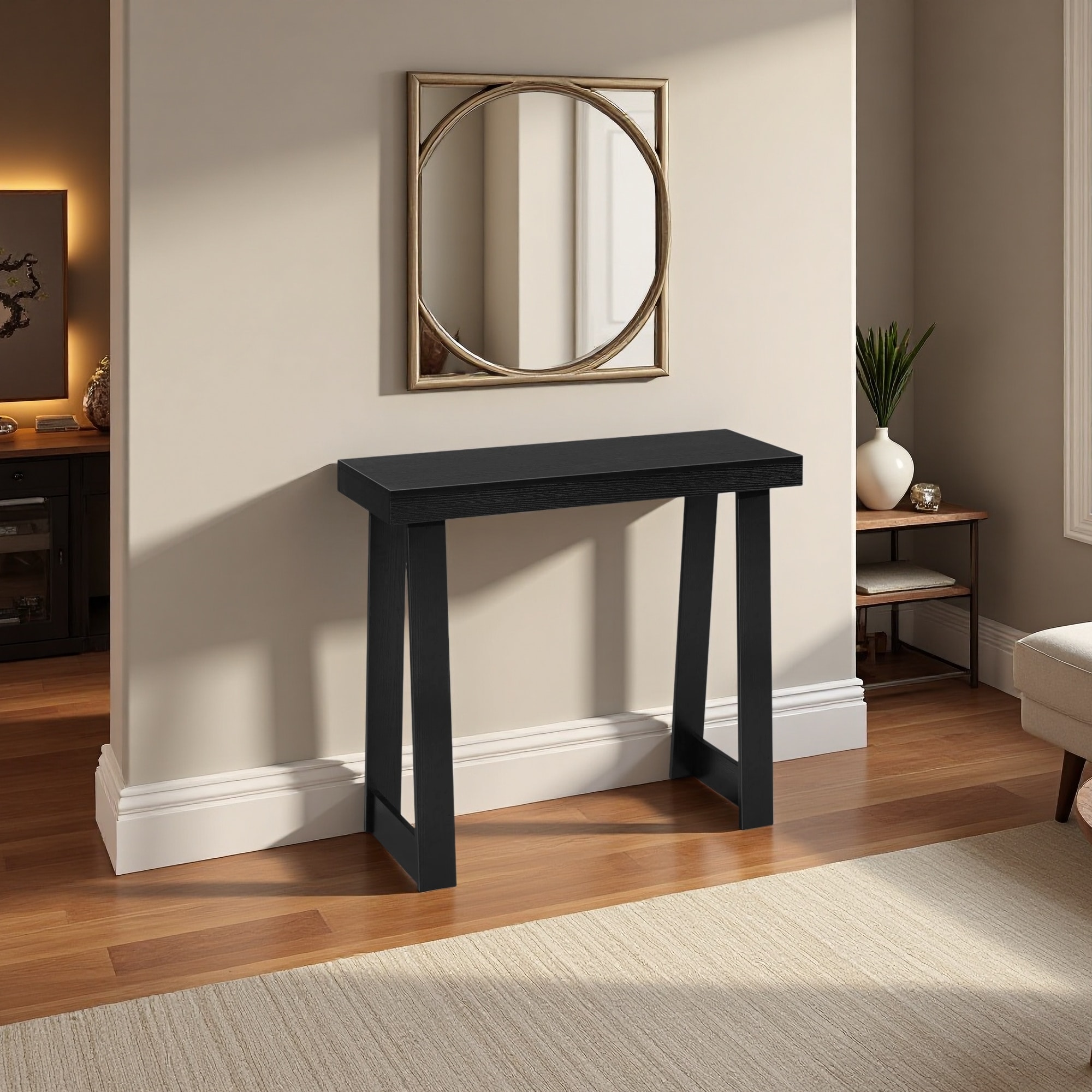 zwyo hosimu 36-in W Rectangular Console Table with Dual-Tier Storage at ...